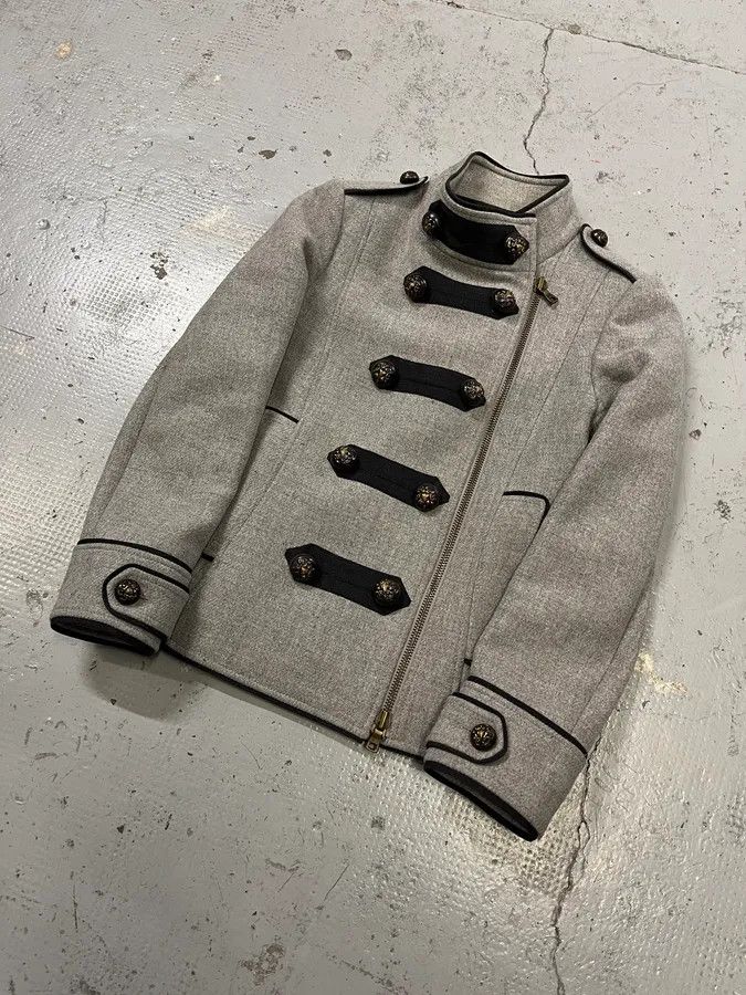 Moschino Moschino Officer Double-Breasted Grey Wool Jacket Size S / US 4 / IT 40 - 4 Thumbnail