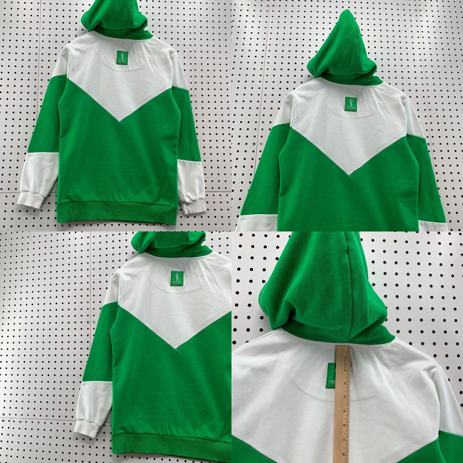 Vintage FIFA World Cup 2022 Saudi Arabia Hooded Sweatshirt Small Green White Mens Size US S / EU 44-46 / 1 - 8 Thumbnail