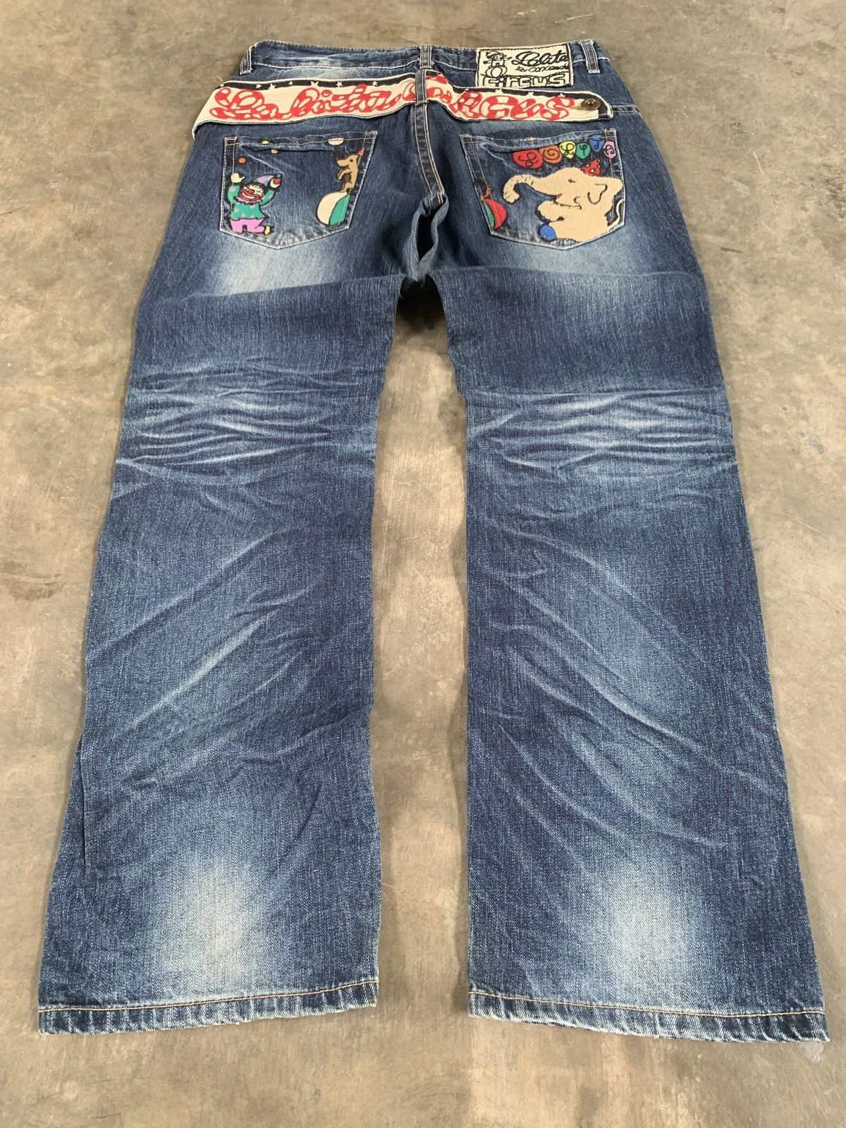 Japanese Brand Lolita circus embroidery whiskered jeans Size 34" / US 12 / IT 48 - 2 Thumbnail