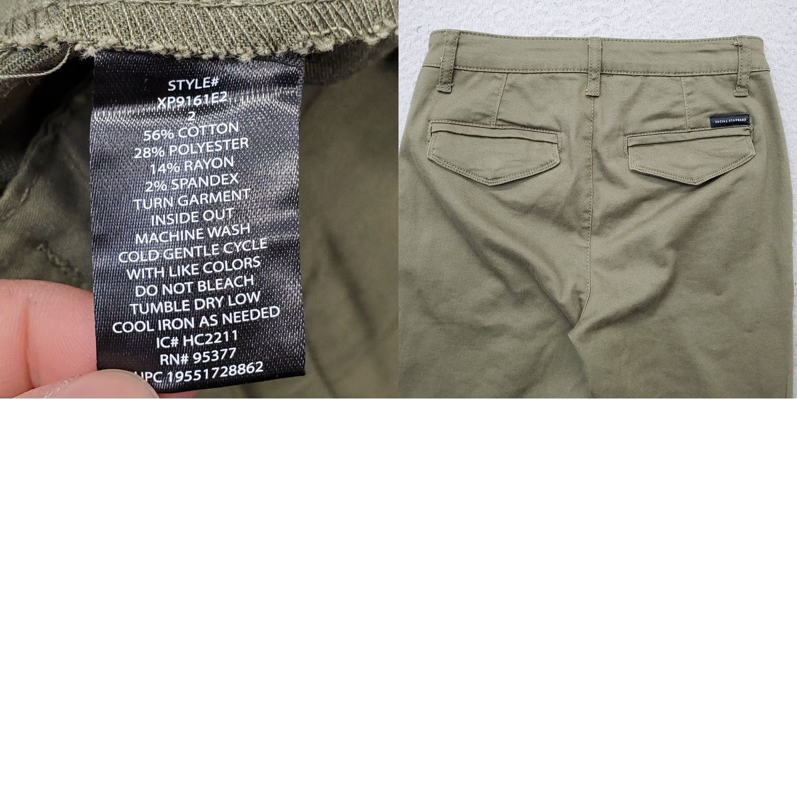 Sanctuary Sanctuary Pants Womens Size 2 Green Cotton Stretch Ankle Size 26" / US 2 / IT 38 - 8 Thumbnail