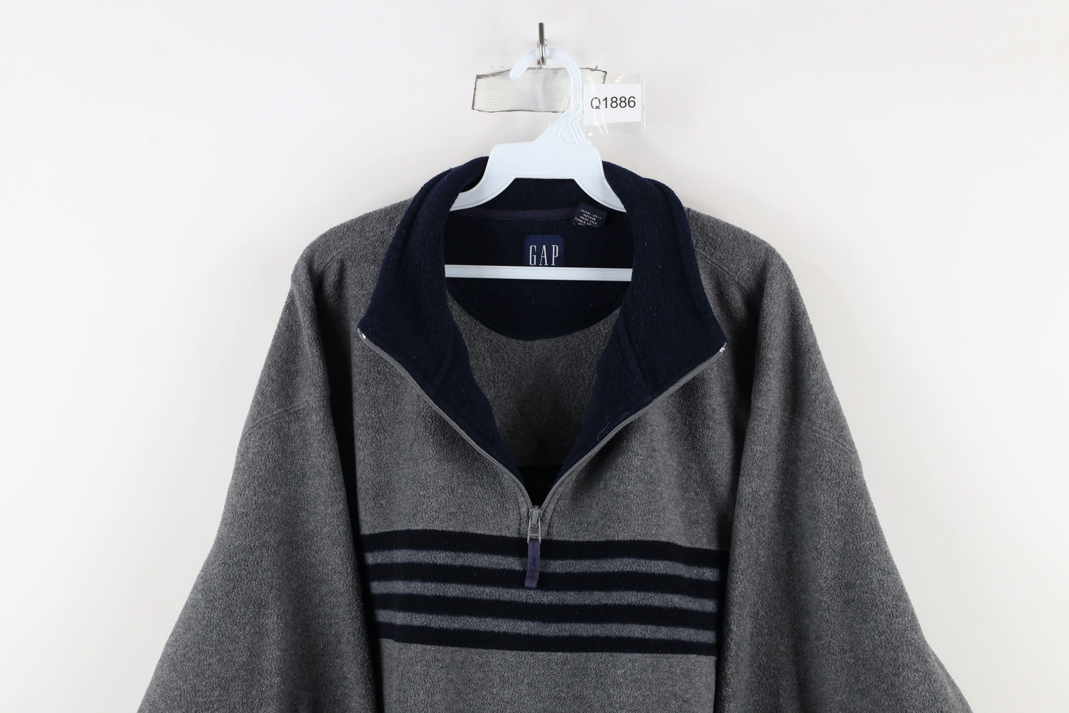 Gap Vintage 90s Gap Half Zip Fleece Pullover Sweater Gray Size US XL / EU 56 / 4 - 2 Thumbnail