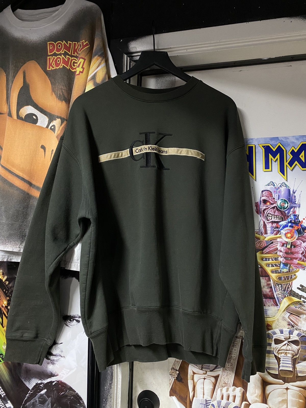 Calvin Klein × Vintage Vintage Calvin Klein Green Mens Crewneck XLarge Size US XL / EU 56 / 4 - 1 Thumbnail