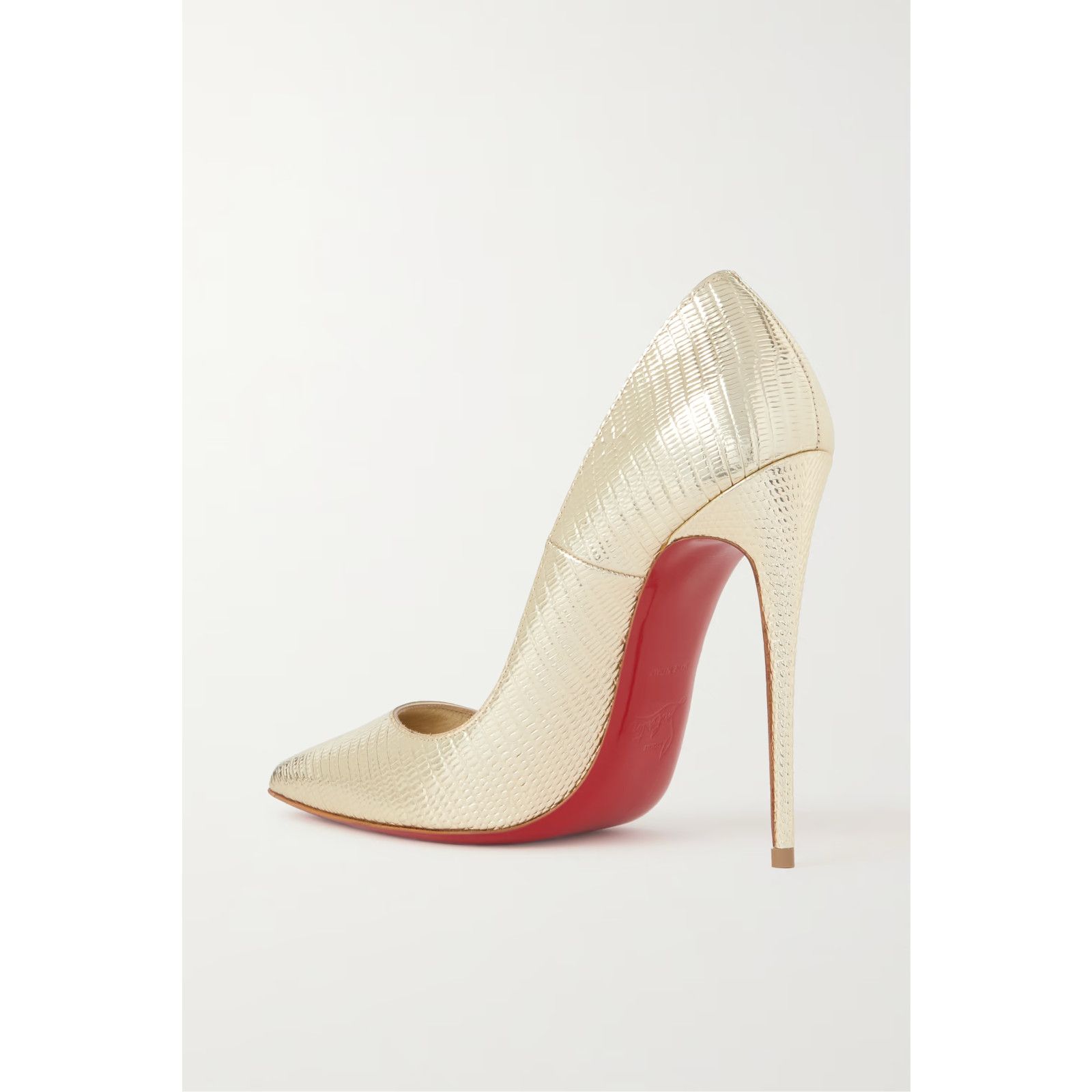 Christian Louboutin So Kate 120 Gold Lizard Lizzy Pointy Stiletto Heel Pump 37.5 Size US 7.5 / IT 37.5 - 8 Thumbnail
