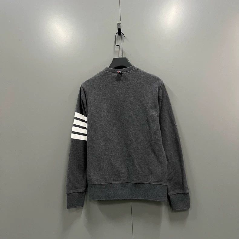 Thom Browne Thom Browne Gray striped ribbed round-neck sweatshirt 2503 Size US L / EU 52-54 / 3 - 2 Thumbnail