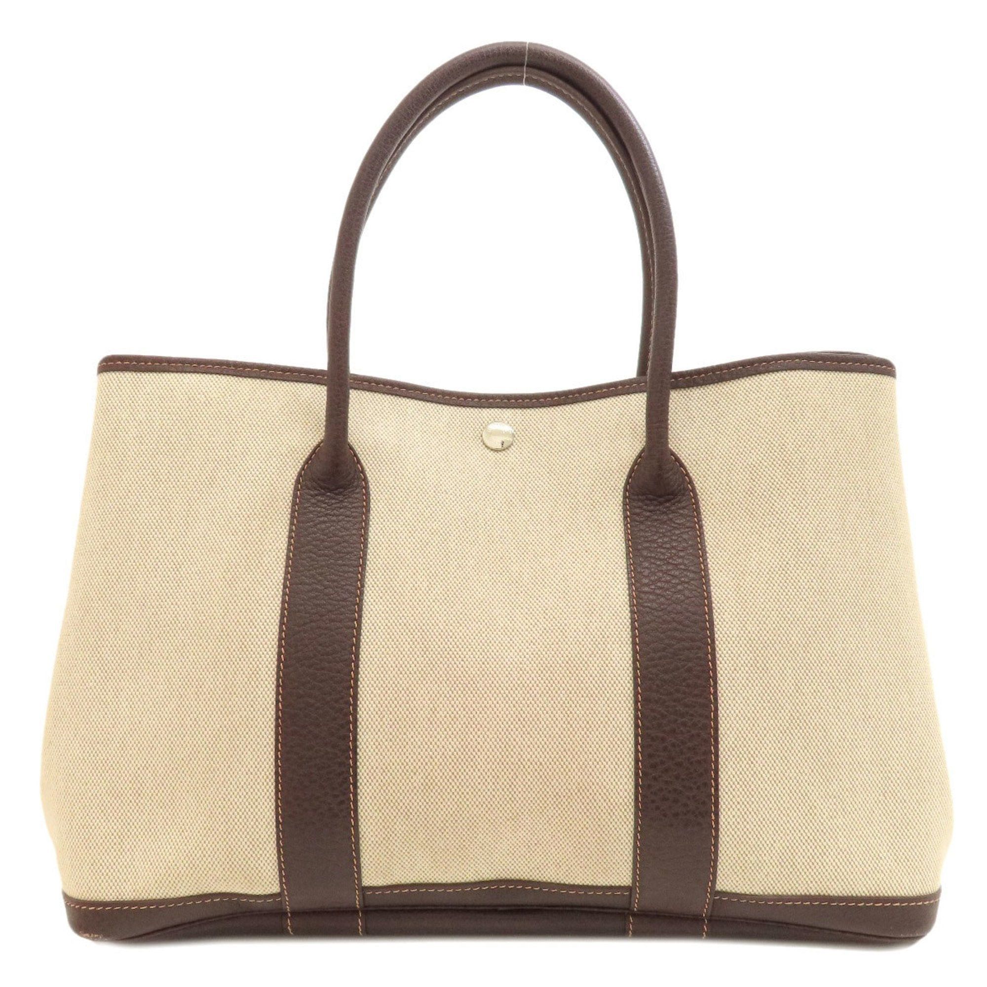 image of Hermes Garden Pm Natural Tote Bag Canvas Women's in Tan