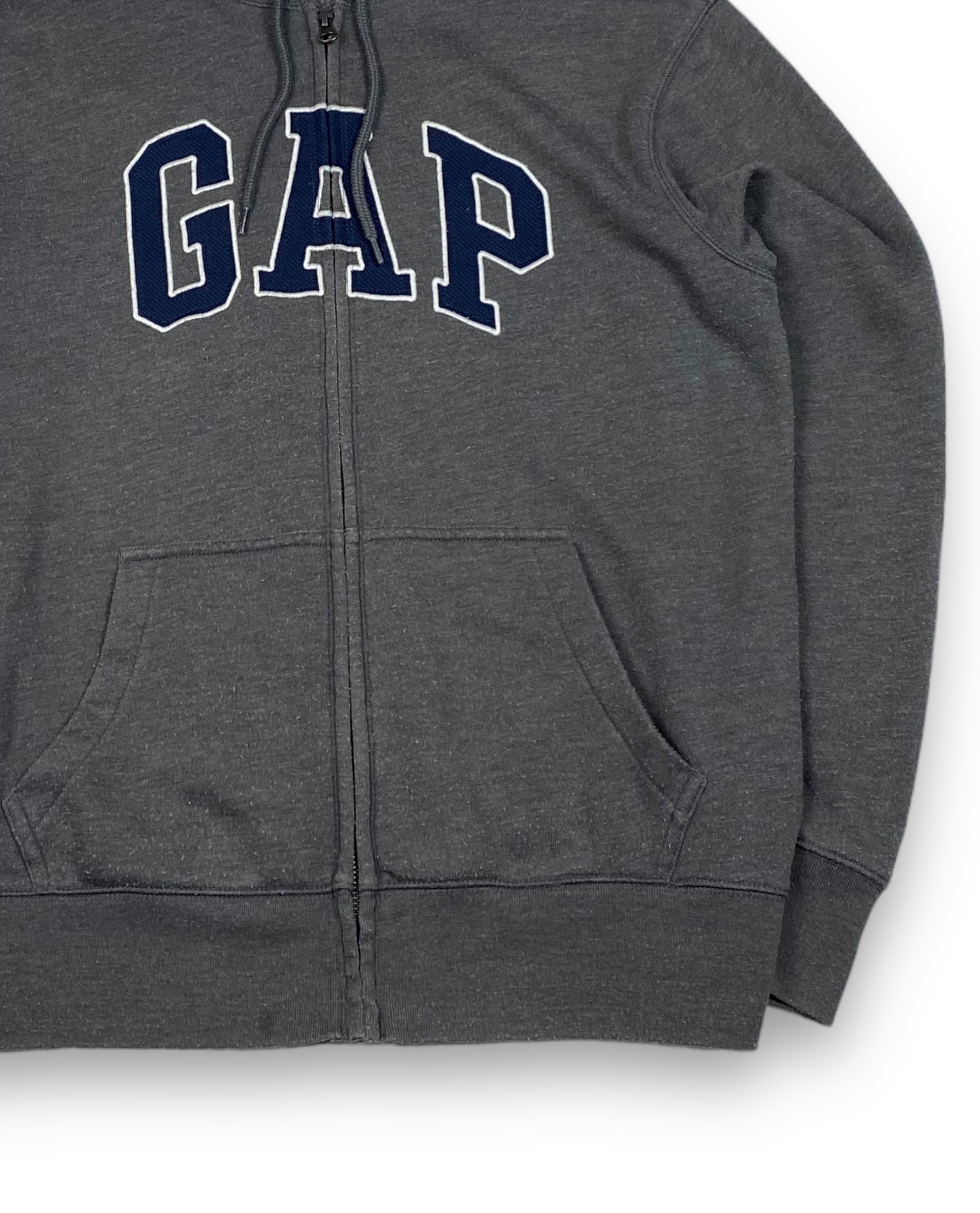 Gap Vintage GAP Grey Big Logo Zip Hoodie M742 Size US S / EU 44-46 / 1 - 2 Thumbnail