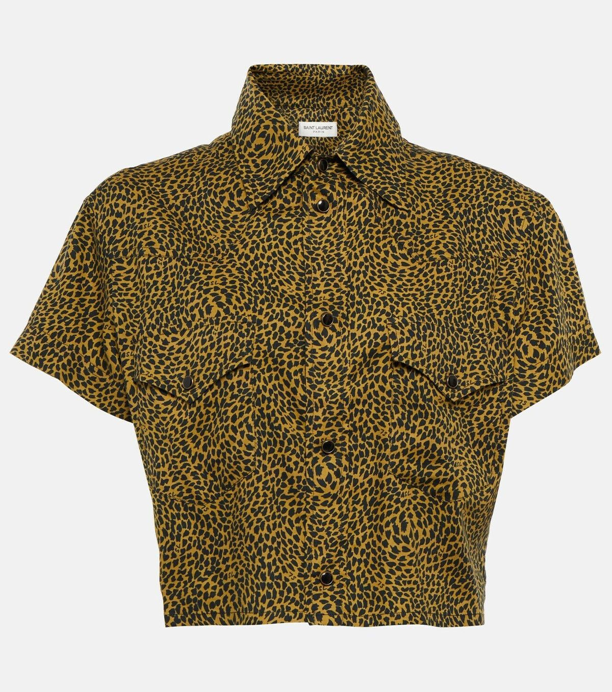 Saint Laurent Paris o1y0126 Patterned Shirt in Camel/Black Size M / US 6-8 / IT 42-44 - 1 Thumbnail
