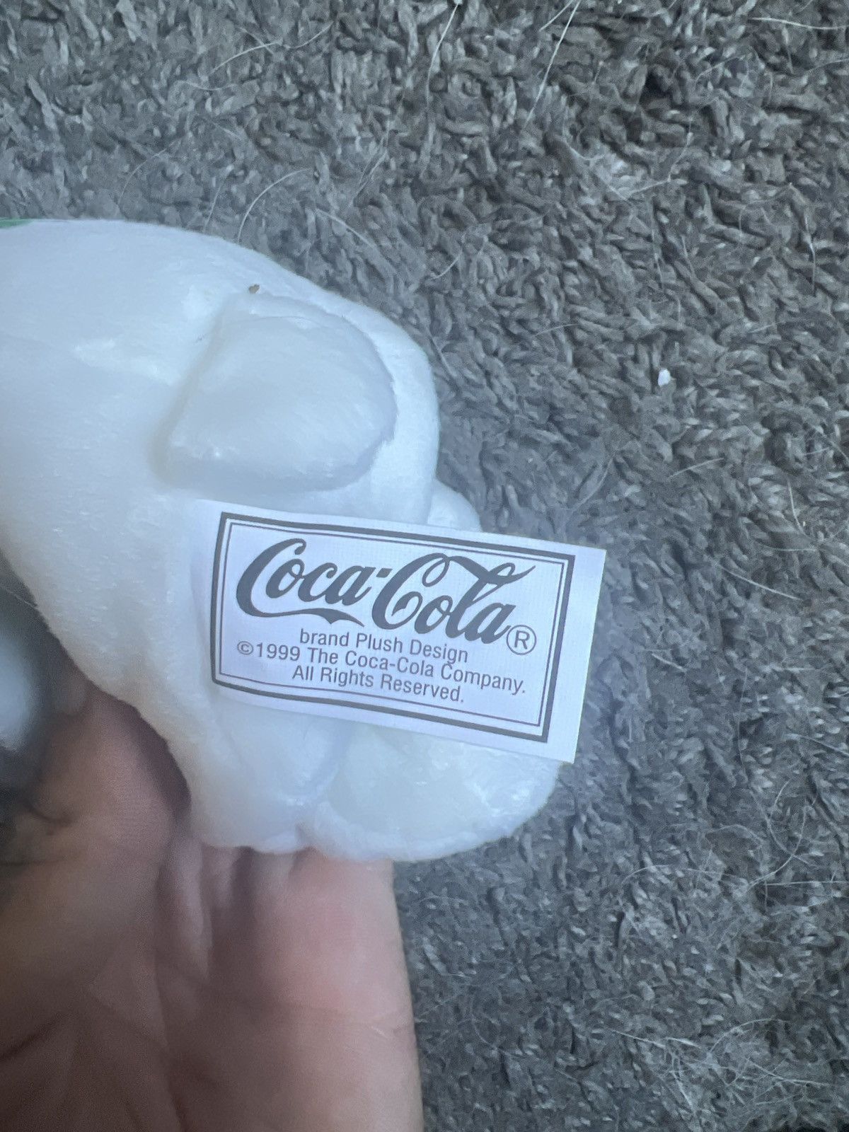 Coca Cola 1999 Coca-Cola Polar Bear In Striped Vest And Bowtie Plush Size ONE SIZE - 6 Thumbnail