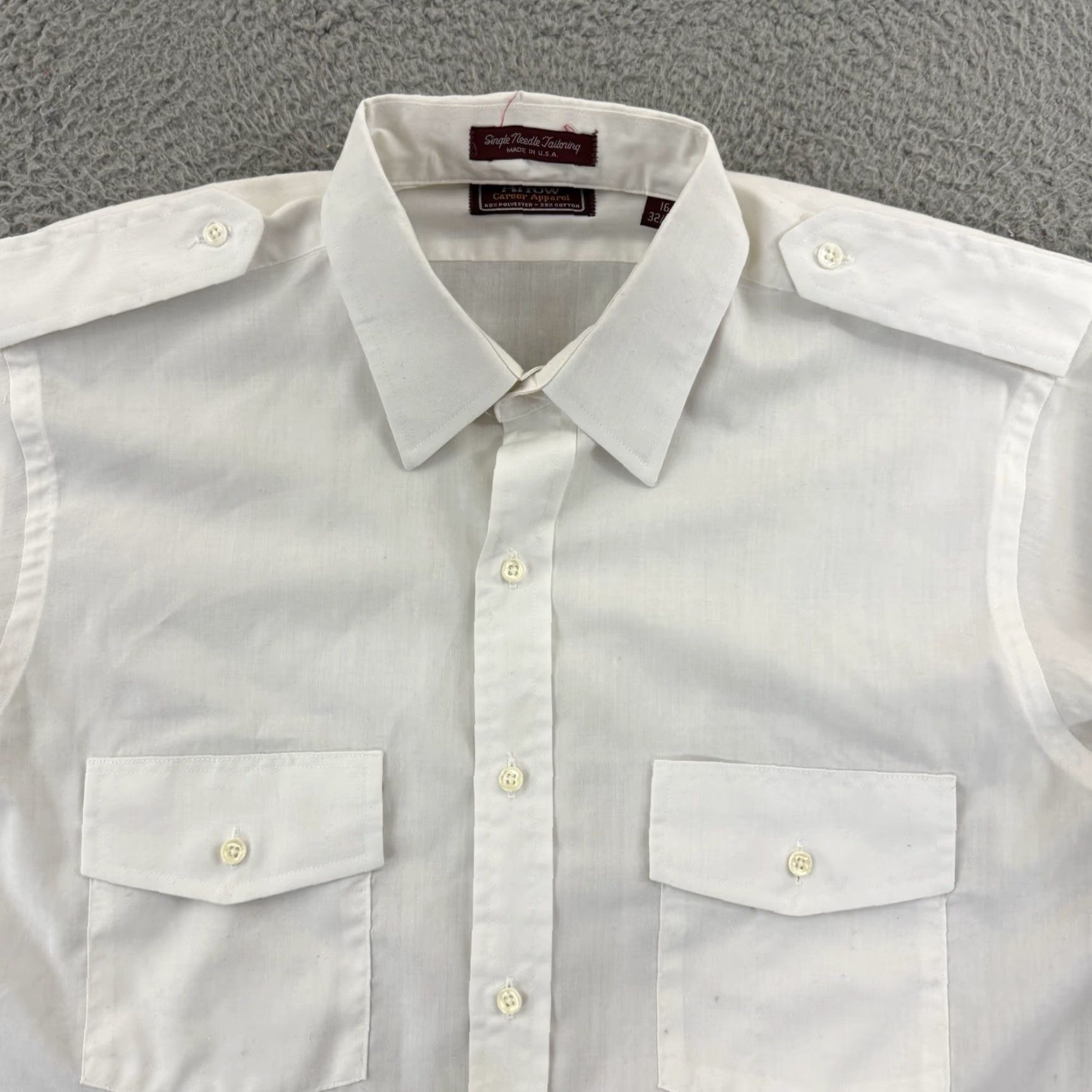 Arrow VINTAGE Arrow Shirt Mens Large White Long Sleeve 70s Career Casual Button Up USA Size US L / EU 52-54 / 3 - 3 Thumbnail