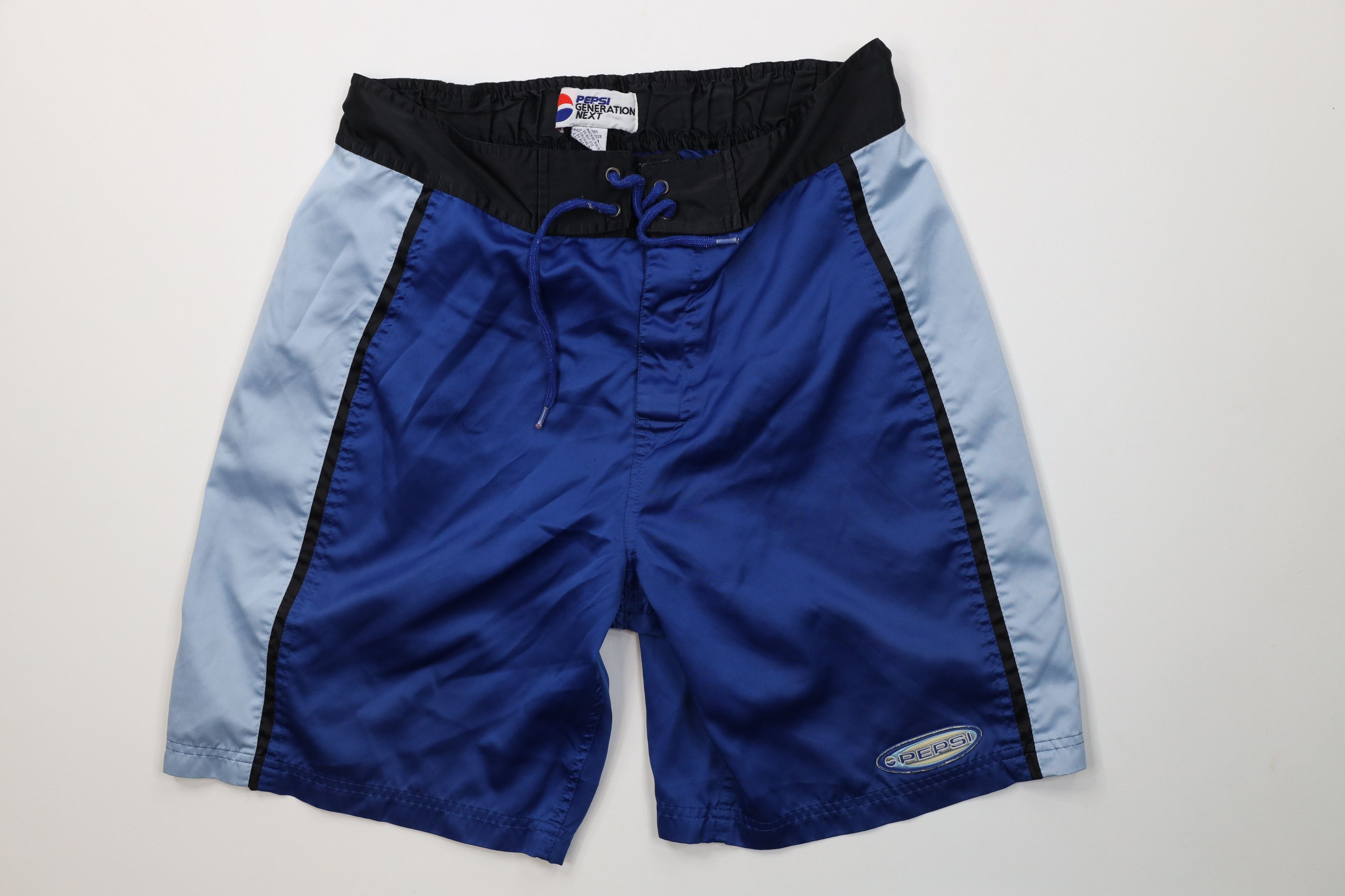 Pepsi Vintage 90s Pepsi Co Reflective Surf Board Shorts Blue Size US 32 / EU 48 - 1 Thumbnail