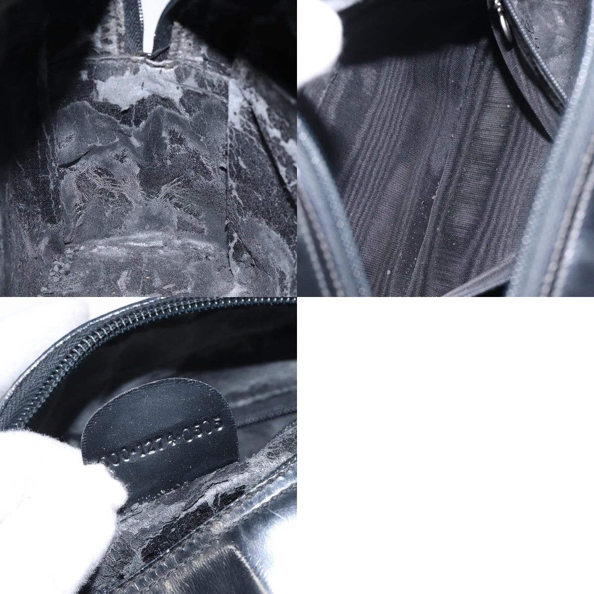Gucci GUCCI Handbag Patent Leather Black Silver 000 1274 000 1274 Size ONE SIZE - 12 Thumbnail