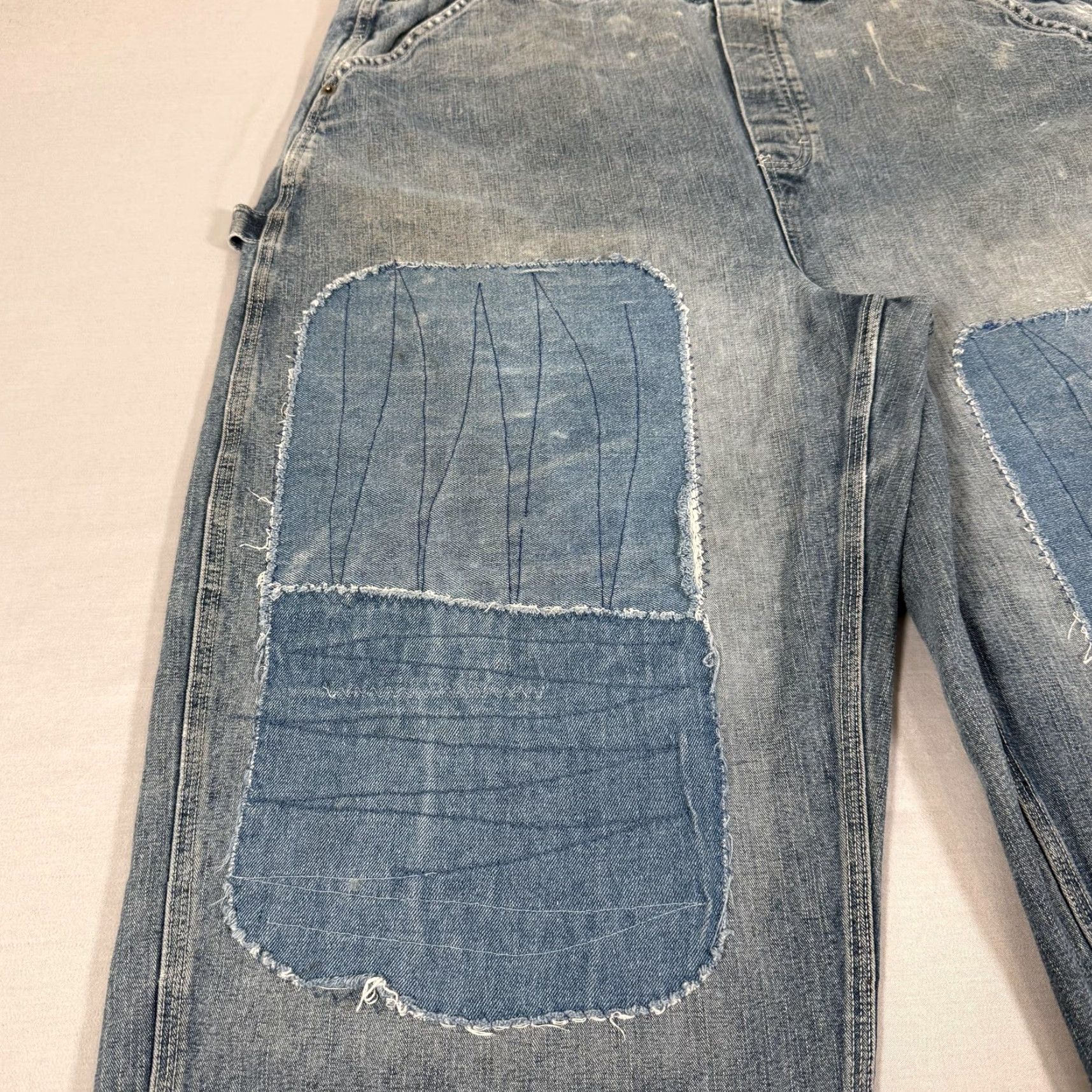 Disney VINTAGE Disney Overalls Womens 1X Blue Denim Jean Mickey Mouse Pants Bibs 90s Size 40" / US 18 - 5 Thumbnail