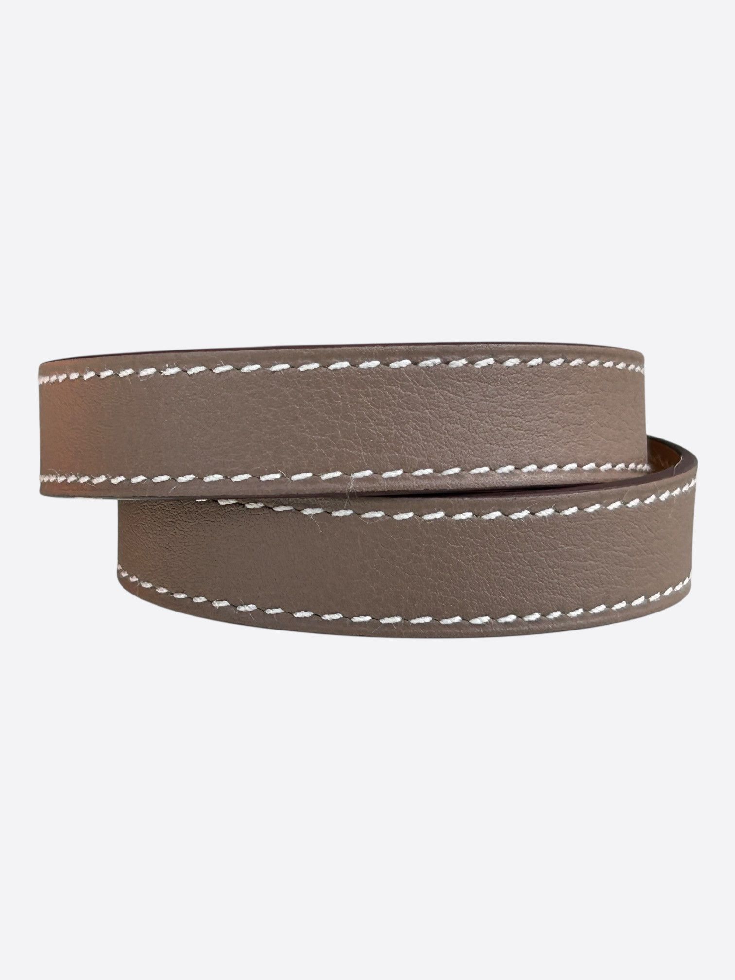 Hermes Etoupe Swift & Palladium Hardware Kelly Double Tour Bracelet Size ONE SIZE - 2 Thumbnail