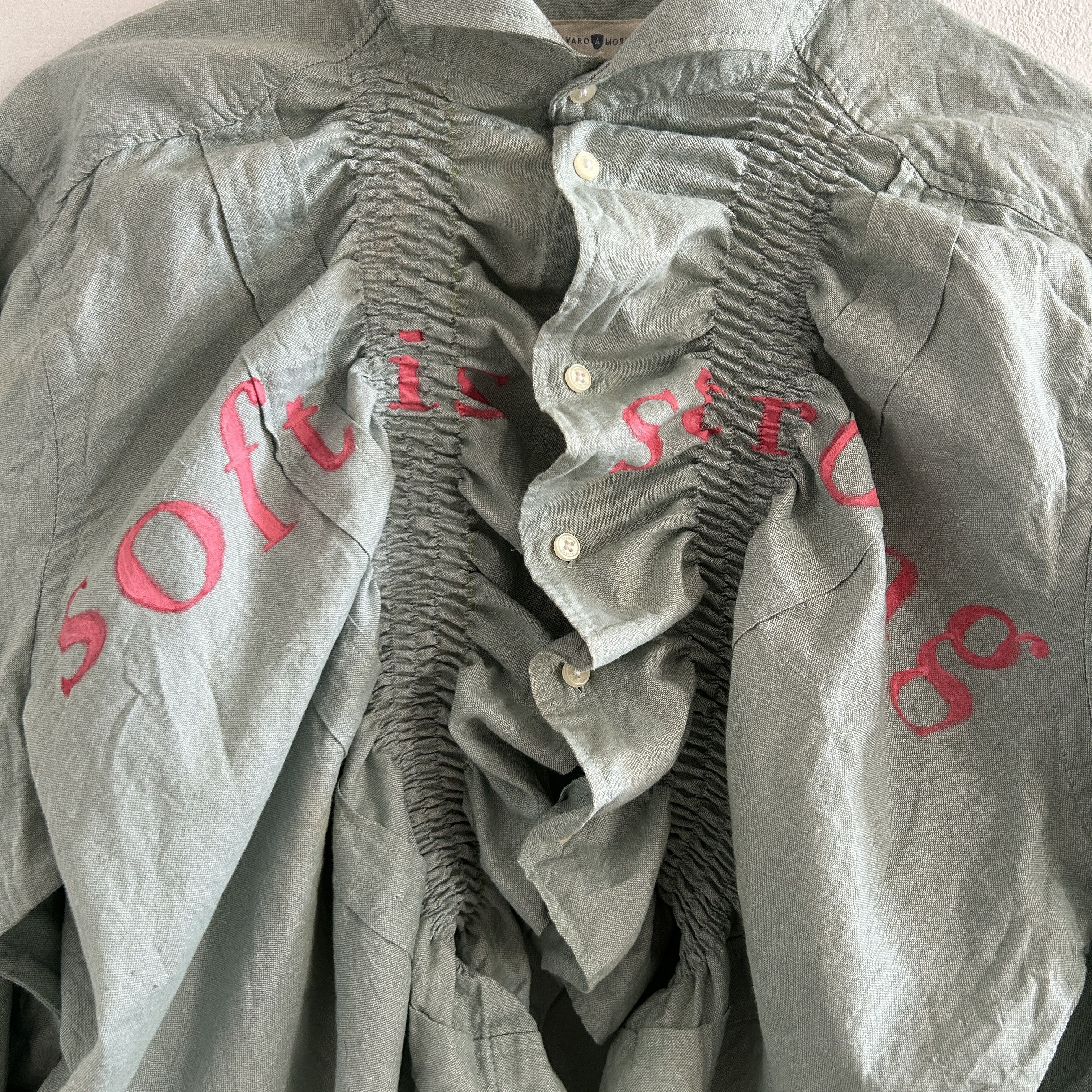 Custommade Reworked Vintage Ruffle Gren Shirt with Tied Cuffs Size XL / US 12-14 / IT 48-50 - 11 Thumbnail
