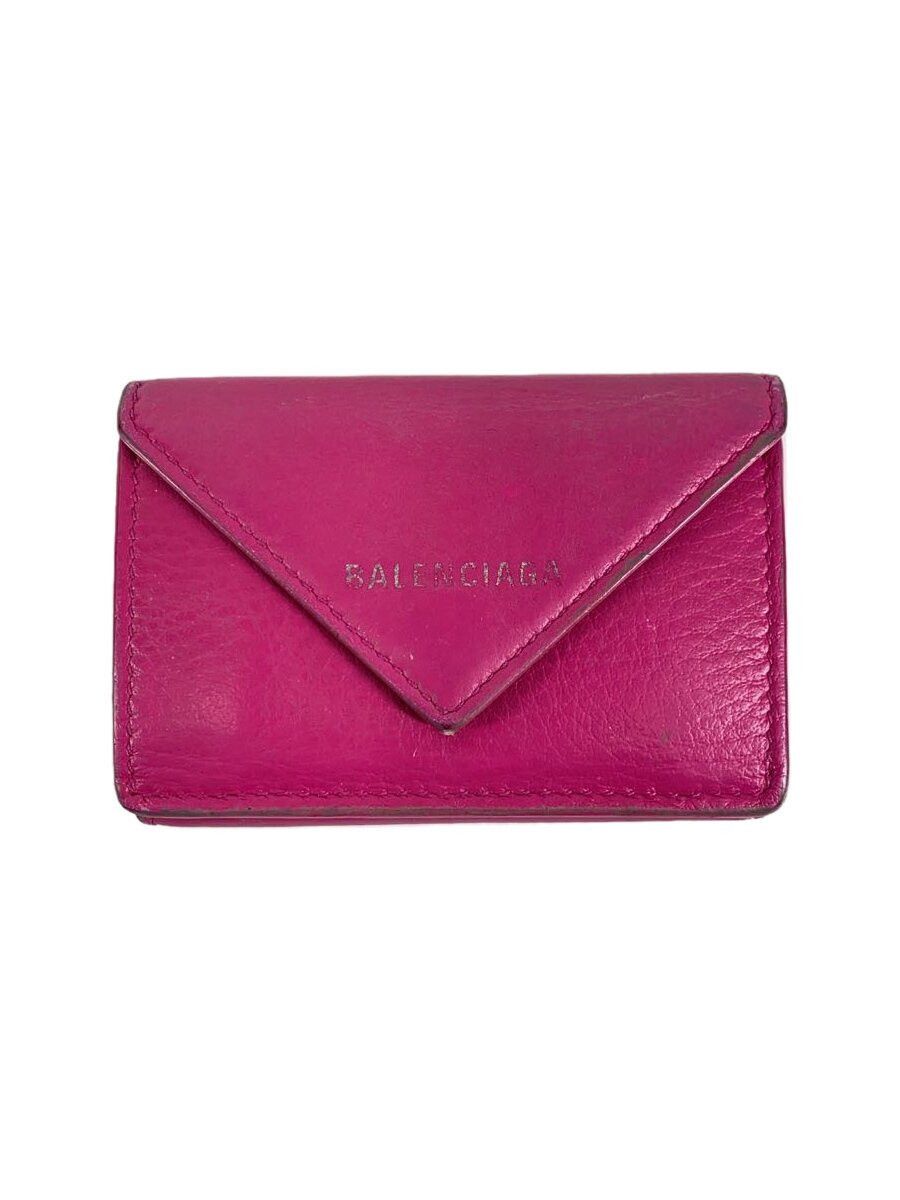 Balenciaga Balenciaga Leather Tri-Fold Wallet Pink Size ONE SIZE - 1 Thumbnail