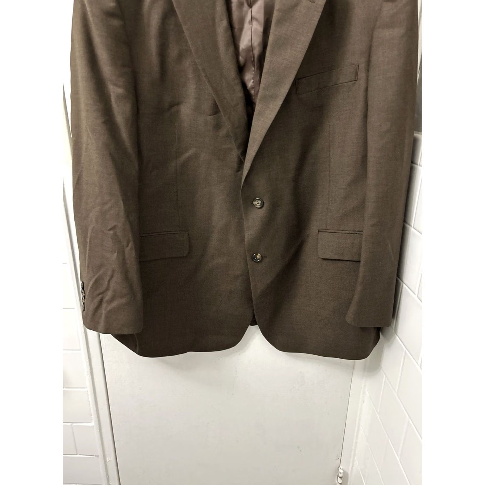 Jos. A. Bank Jos. A. Bank Blazer Mens 48R Brown 100% Wool 2 Button Sport Coat Jacket Size 48R - 3 Thumbnail