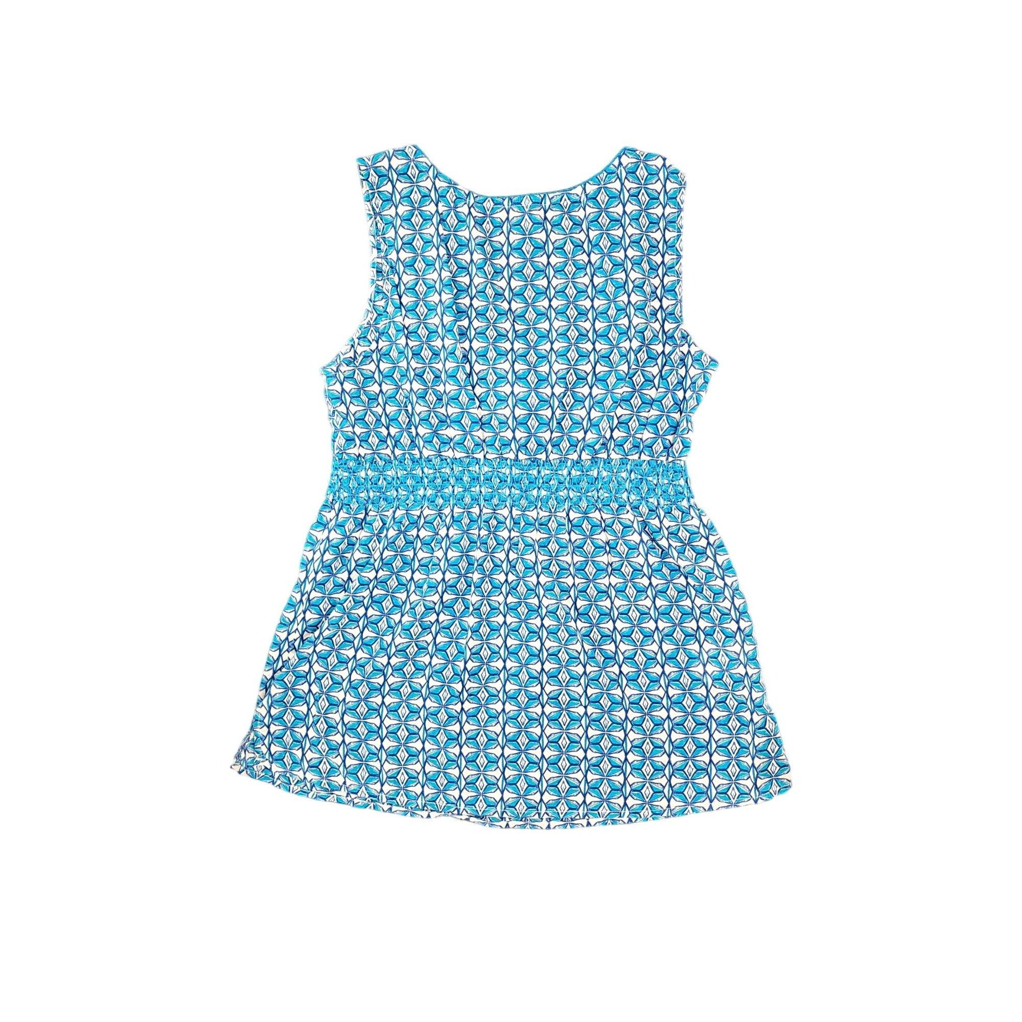 Eddie Bauer Eddie Bauer Blue Teal Geometric Sleeveless V Neck Blouse Top Size M / US 6-8 / IT 42-44 - 5 Thumbnail