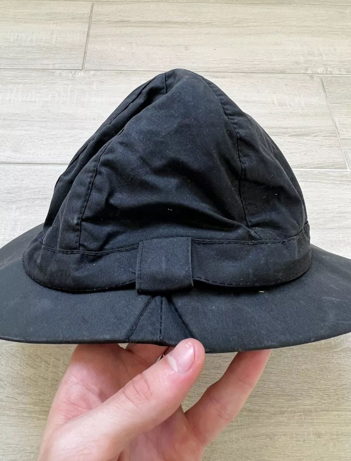 Barbour × Vintage VTG Men's Barbour Waxed Navy Blue Waterproof Hat Size ONE SIZE - 2 Thumbnail