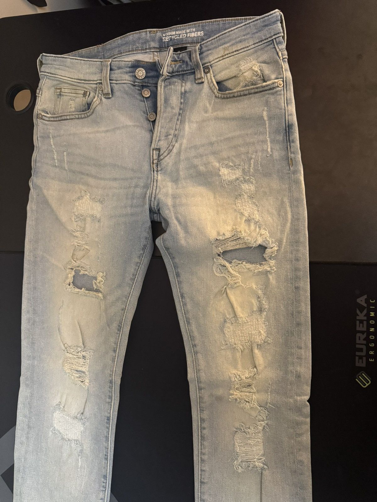 Other Men Blue Ripped Skinny Jeans Size US 29 - 4 Thumbnail