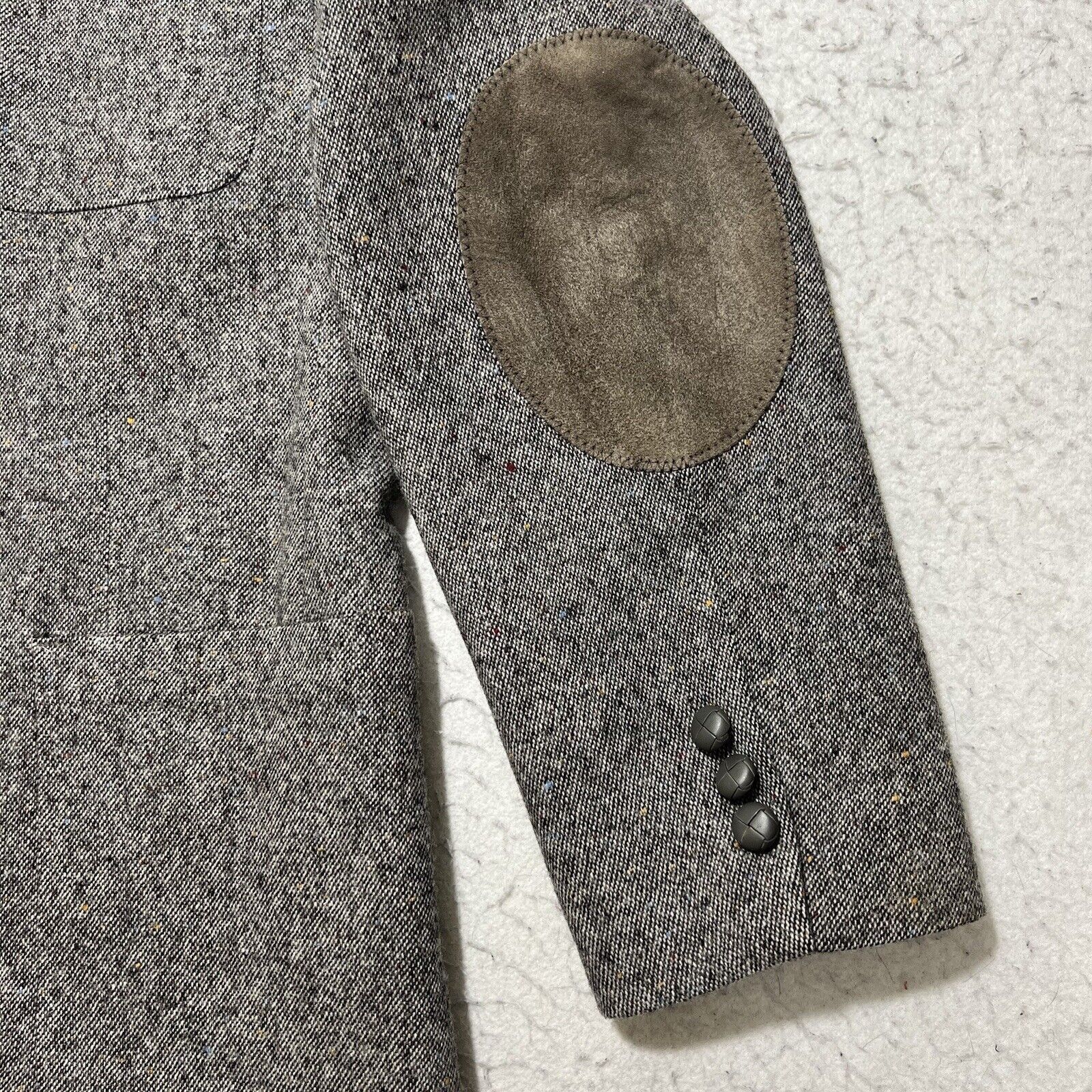 Stafford Options by Stafford Tweed Virgin Wool Sport Coat Elbow Pads Size 42R - 3 Thumbnail