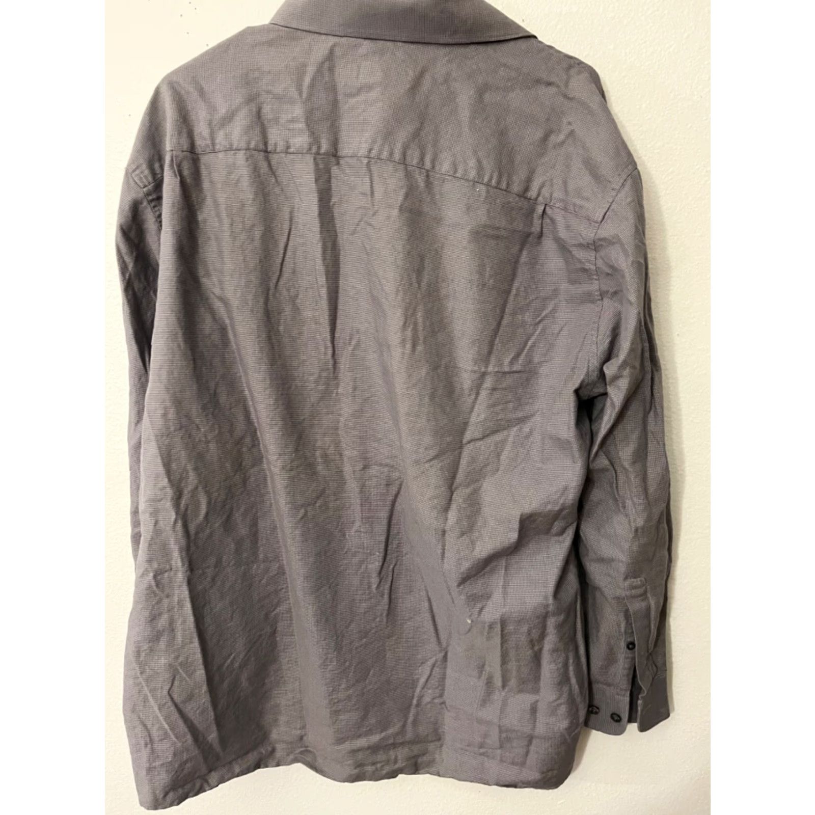 Perry Ellis Perry Ellis Portfolio Button-Down Shirt Men XL Gray Check Cotton Long Sleeve Modern Style Casual Business Size US XL / EU 56 / 4 - 3 Thumbnail