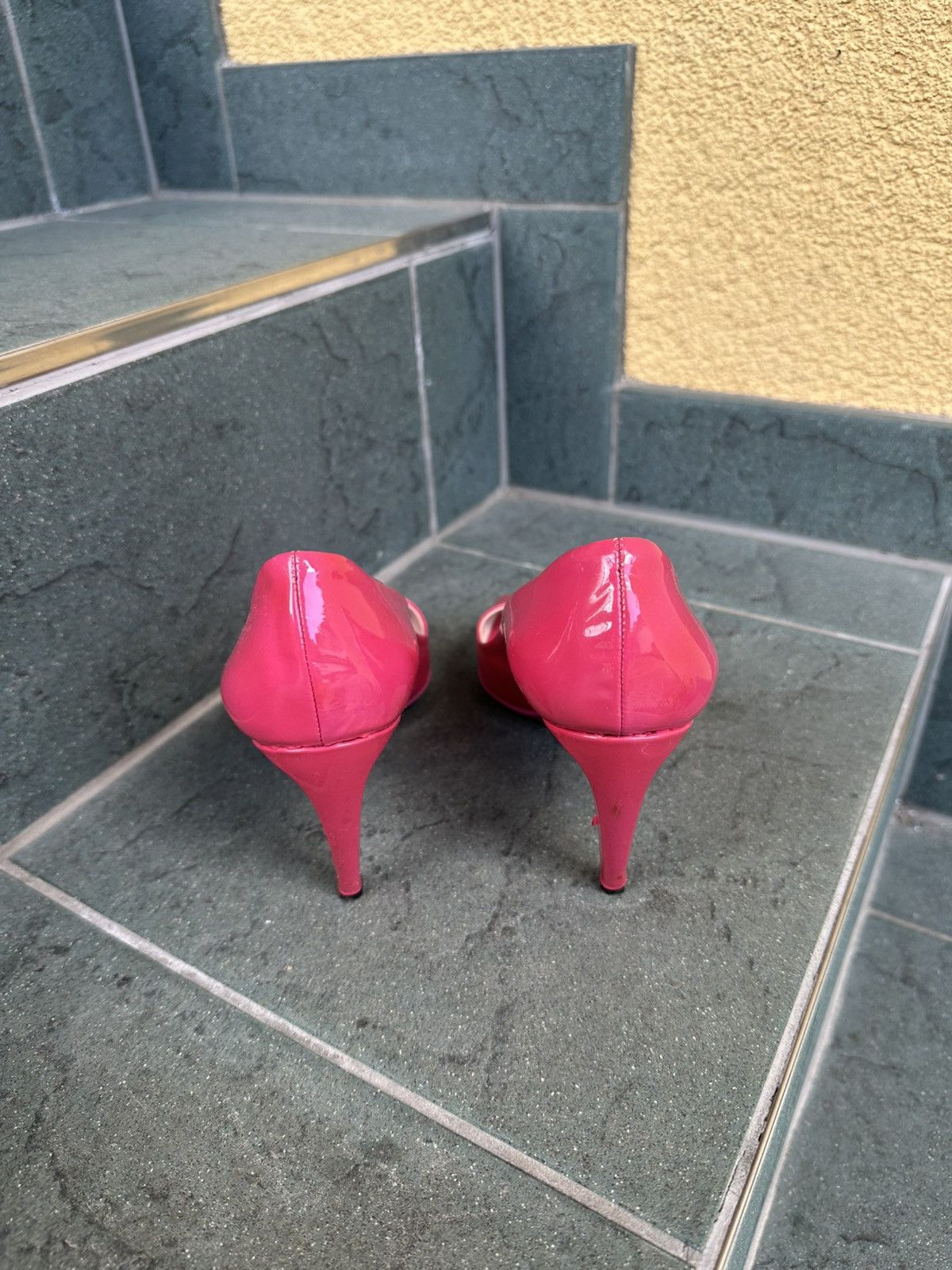 Prada Prada Womens Sz 36.5 Patent Leather Platform Heels Sz 6.5-7 Size US 6.5 / IT 36.5 - 7 Thumbnail