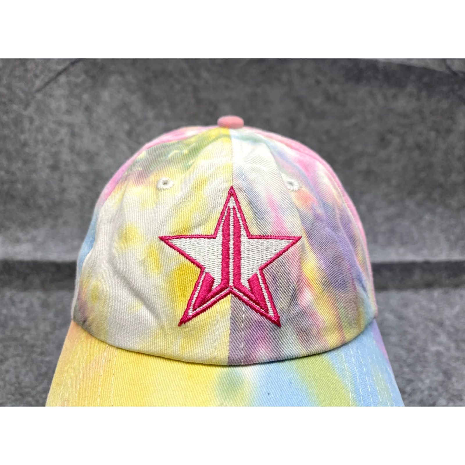 Vintage VINTAGE Jeffree Star Hat Cap Strap Back Women One Size Rainbow Tie Dye 100% Cotton Rare Size ONE SIZE - 2 Thumbnail