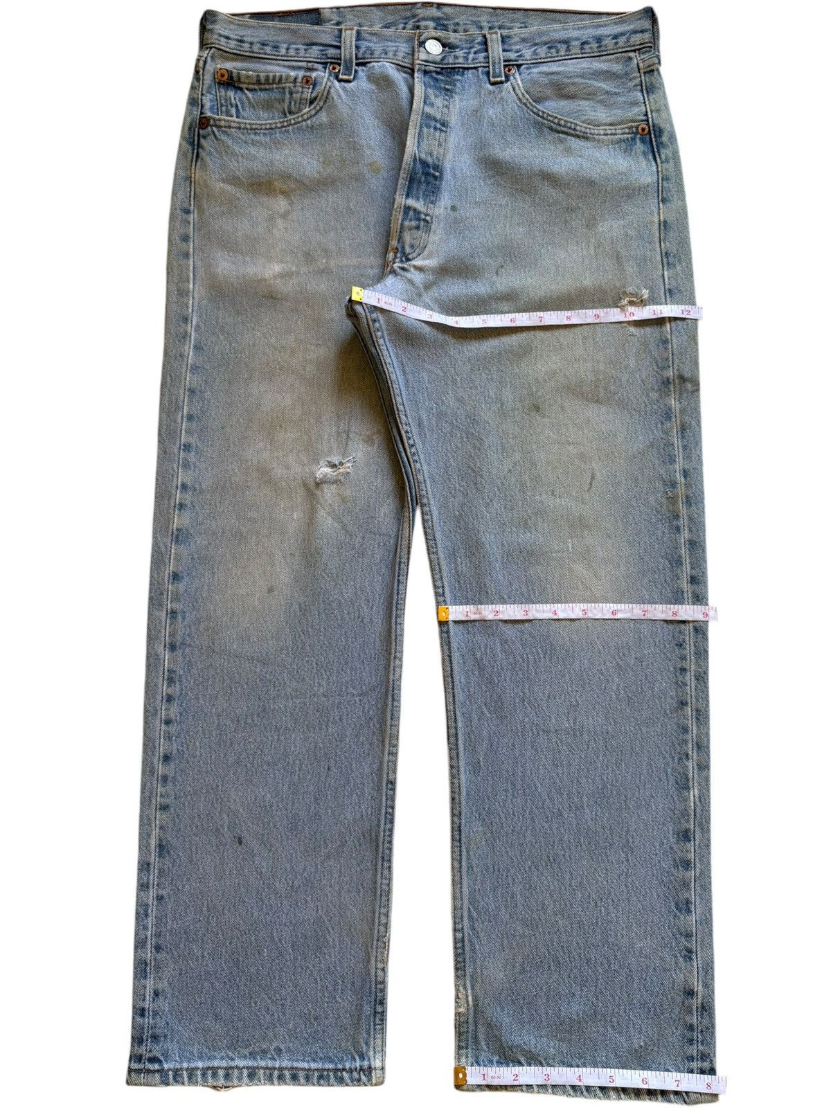 Levi's × Levi's Vintage Clothing Vintage 90s Levis 501xx Blue Mud Wash Distressed Loose Jeans Size US 33 - 14 Thumbnail