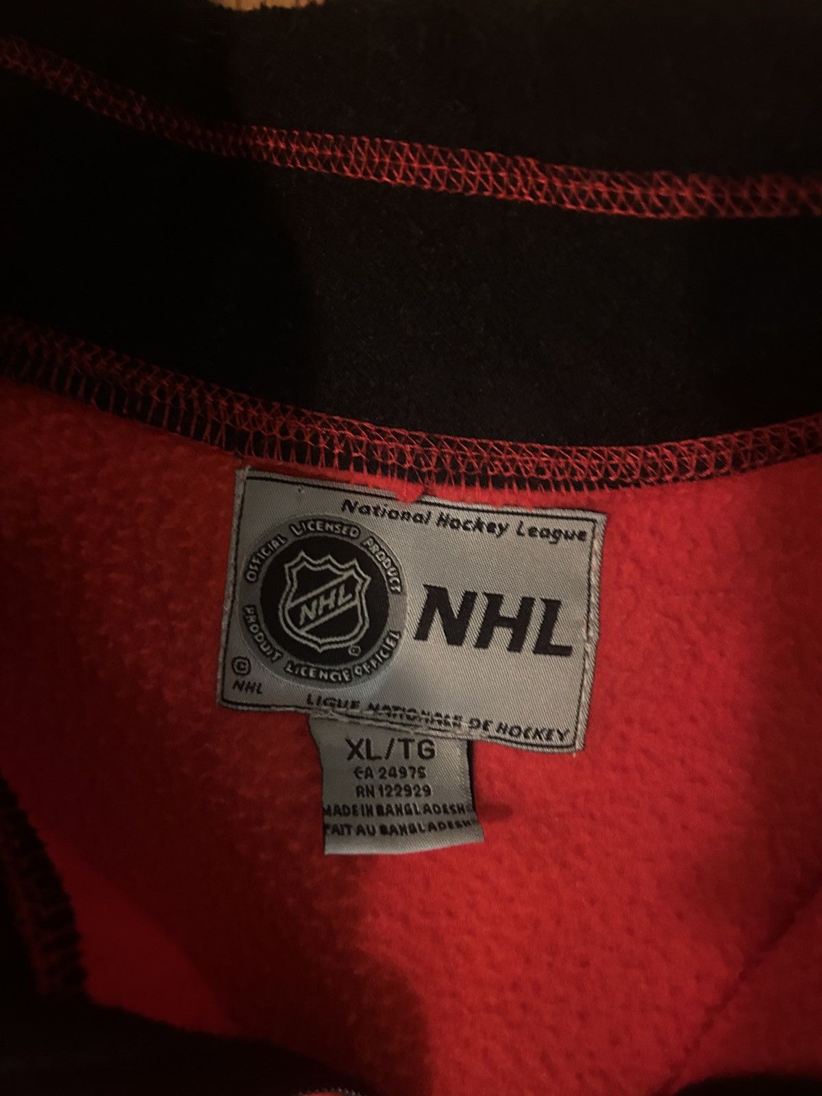 NHL Y2K NHL Ottawa Senators Embroidered Red & Black Fleece Size US XL / EU 56 / 4 - 2 Thumbnail