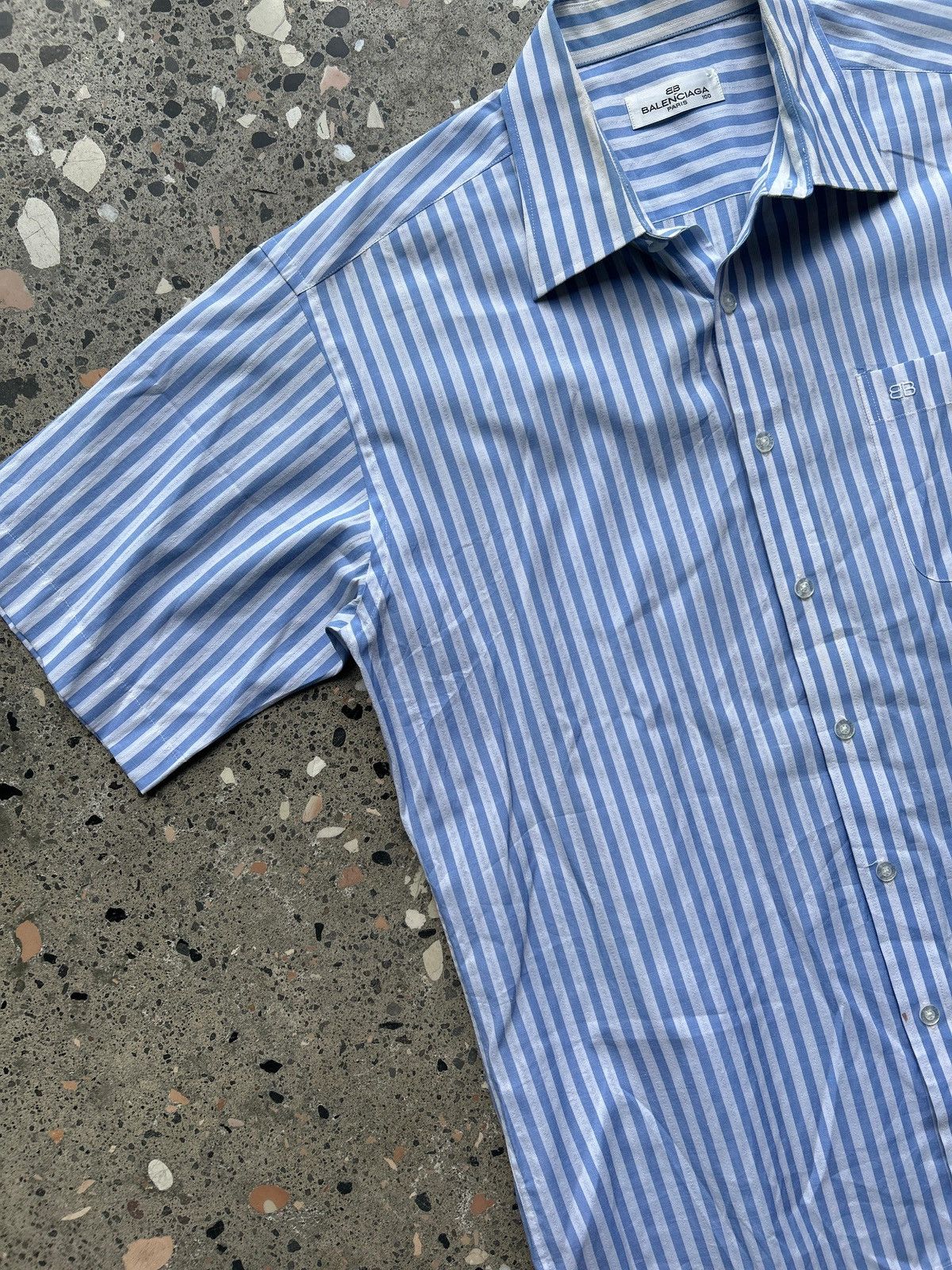 Balenciaga ✨ Balenciaga Striped Short-Sleeve Shirt ✨ Size US L / EU 52-54 / 3 - 5 Thumbnail