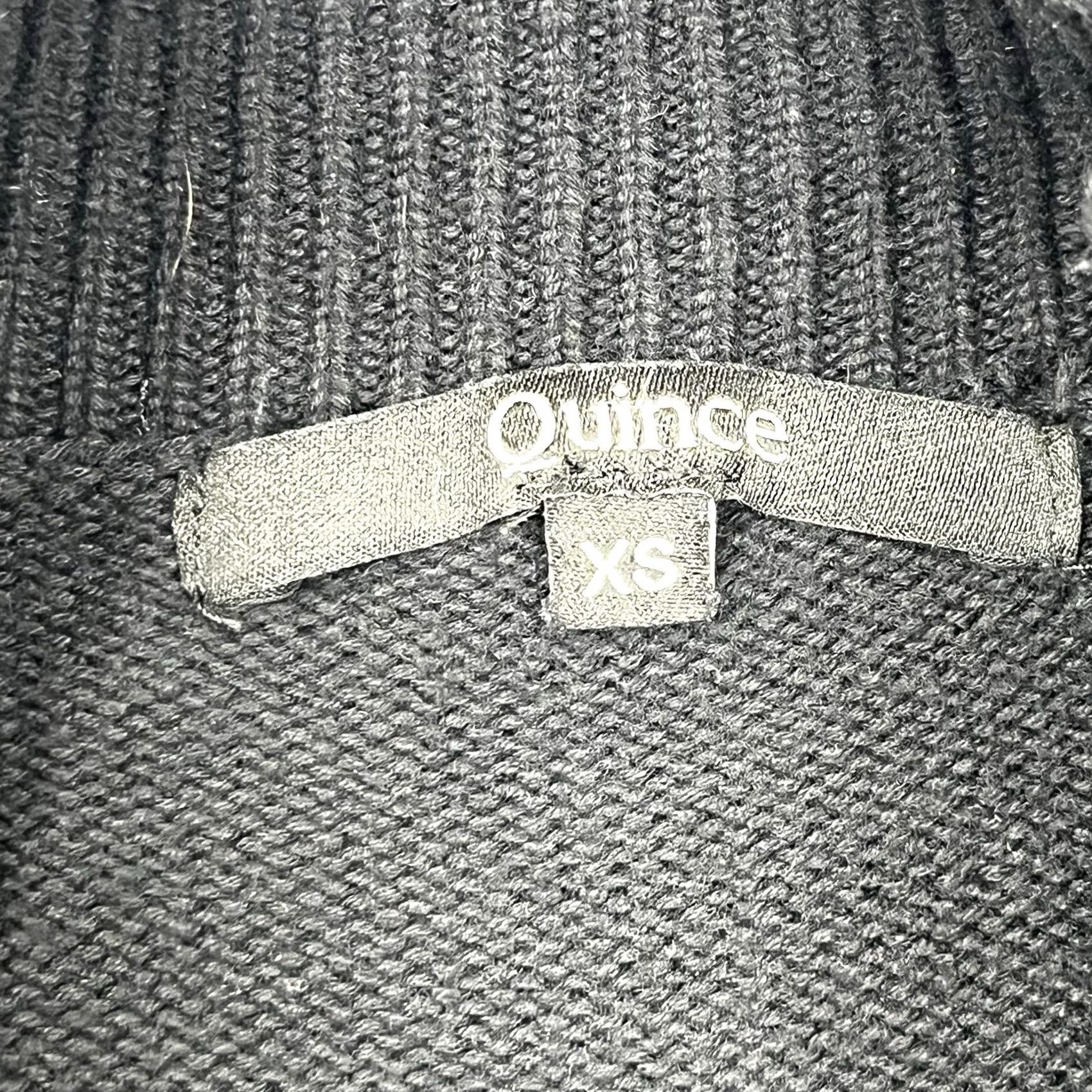 Quince VINTAGE Quince Sweater Womens XS Black Fisherman Knit Organic Cotton Size XS / US 0-2 / IT 36-38 - 2 Thumbnail