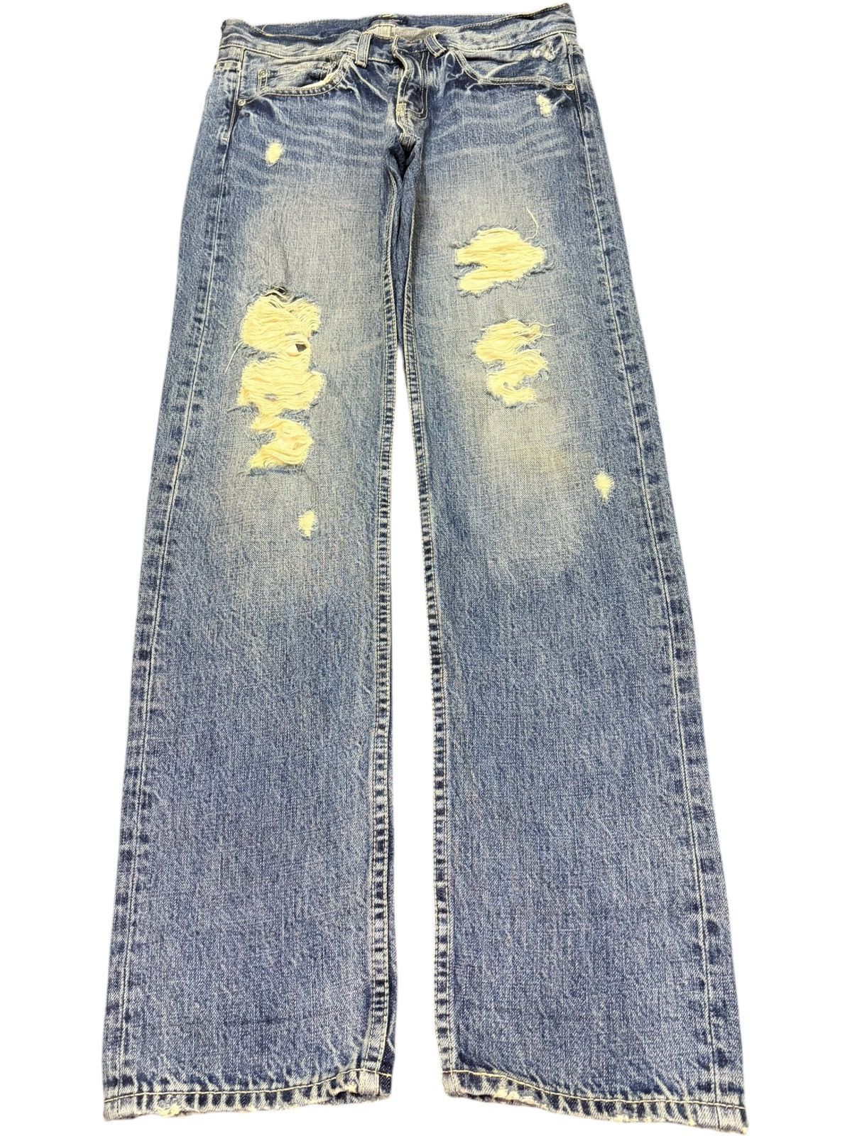 Edwin Vintage Japanese Brand Faded Wash Distressed Jeans Size 30" / US 8 / IT 44 - 1 Thumbnail