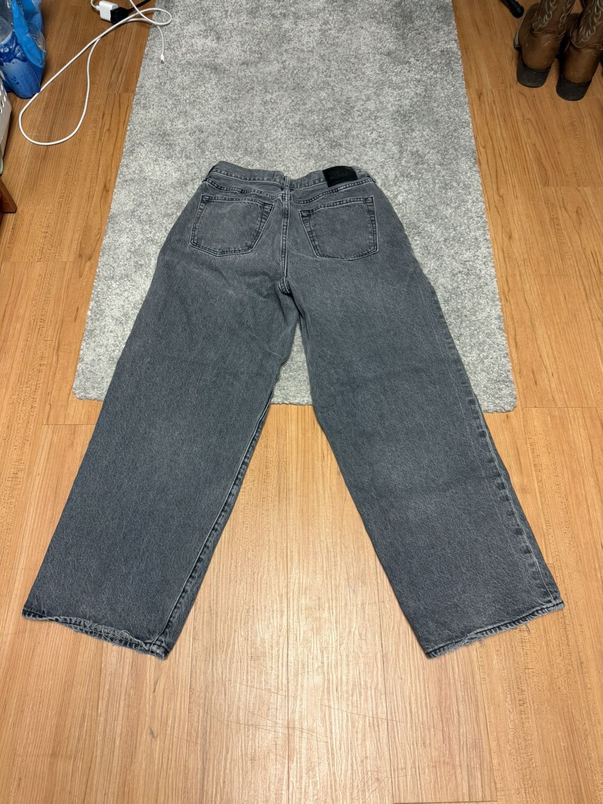Abercrombie & Fitch Washed Black Abercrombie Ultra Baggy Jeans Size US 30 / EU 46 - 2 Thumbnail