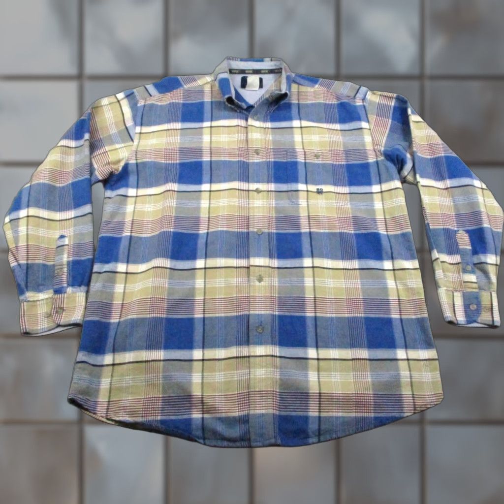 Wrangler Wrangler Twenty 20 X Shirt Mens XL Blue White Plaid Button Down Western Cowboy Shirt Size US XL / EU 56 / 4 - 1 Thumbnail
