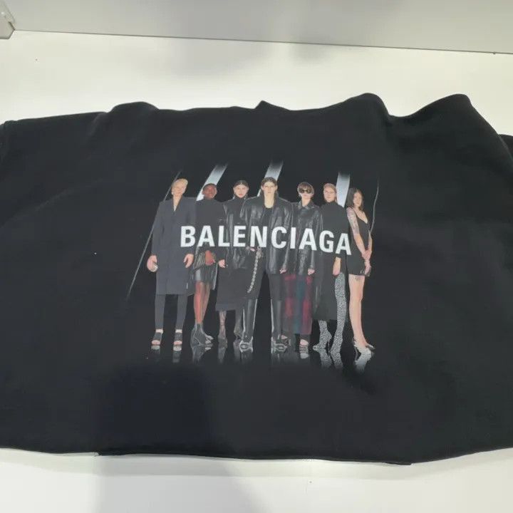 Balenciaga Balenciaga Black Hooded Sweatshirt with Logo Print 0079-250 Size US XXS / EU 40 - 9 Thumbnail