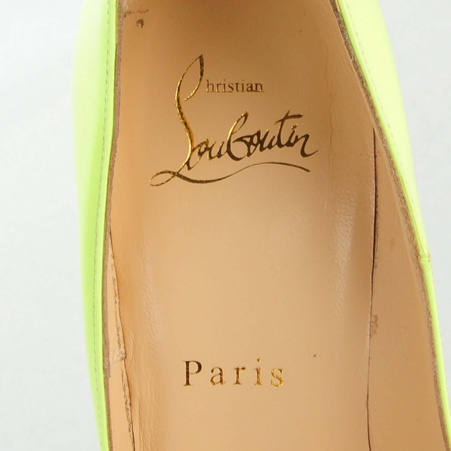 Christian Louboutin o1s1wg110924 Kate 100 Patent Pumps in Yellow Size US 9 / IT 39 - 5 Thumbnail