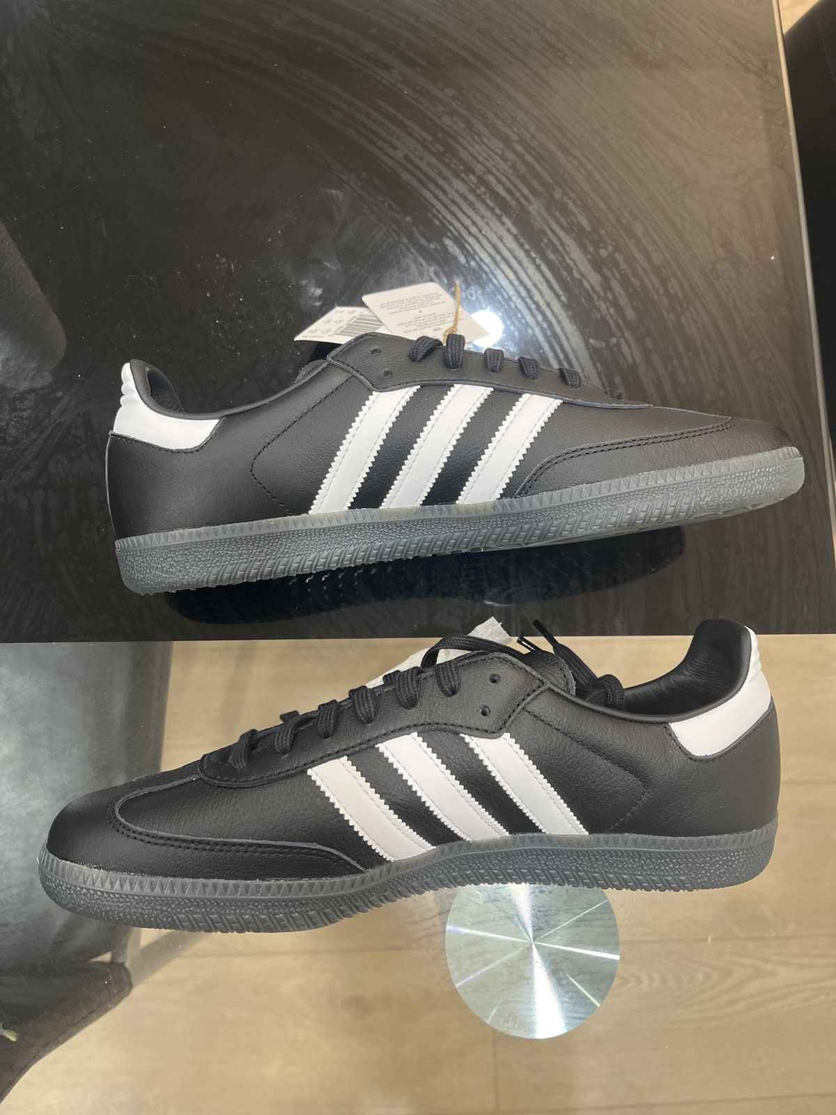 image of Adidas Samba Fa Shoes in Black/White, Men's (Size 9)