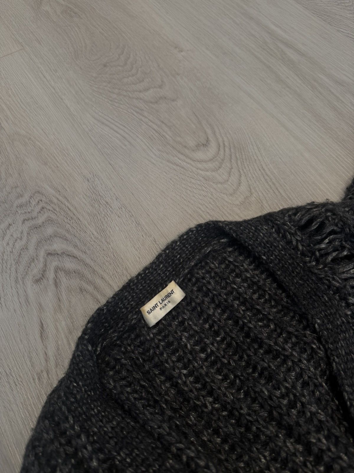 Saint Laurent Paris s/s 2015 distressed wool cardigan!! Size US L / EU 52-54 / 3 - 7 Thumbnail