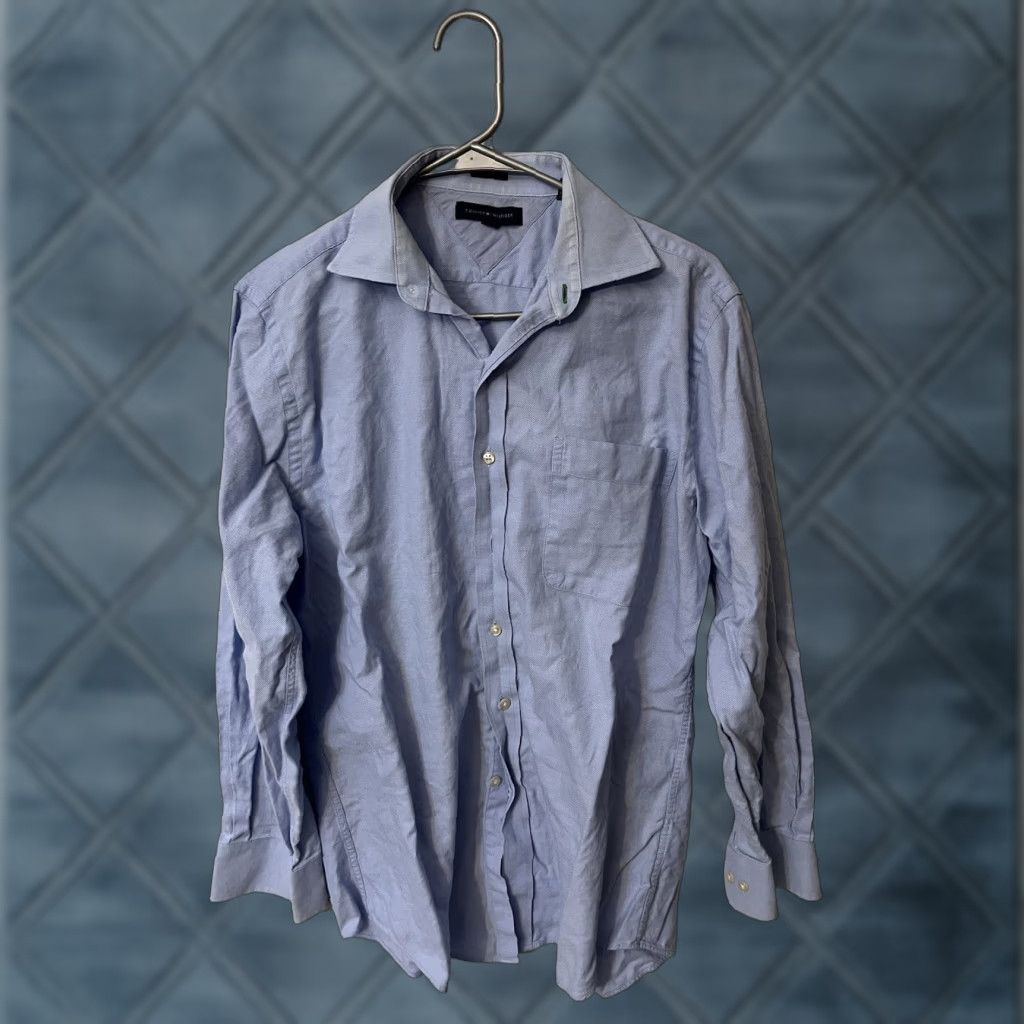 Tommy Hilfiger Tommy Hilfiger Shirt Slim Fit Long Sleeve Button Front 15.5 Blue Mens Dress Shirt Size US M / EU 48-50 / 2 - 1 Thumbnail