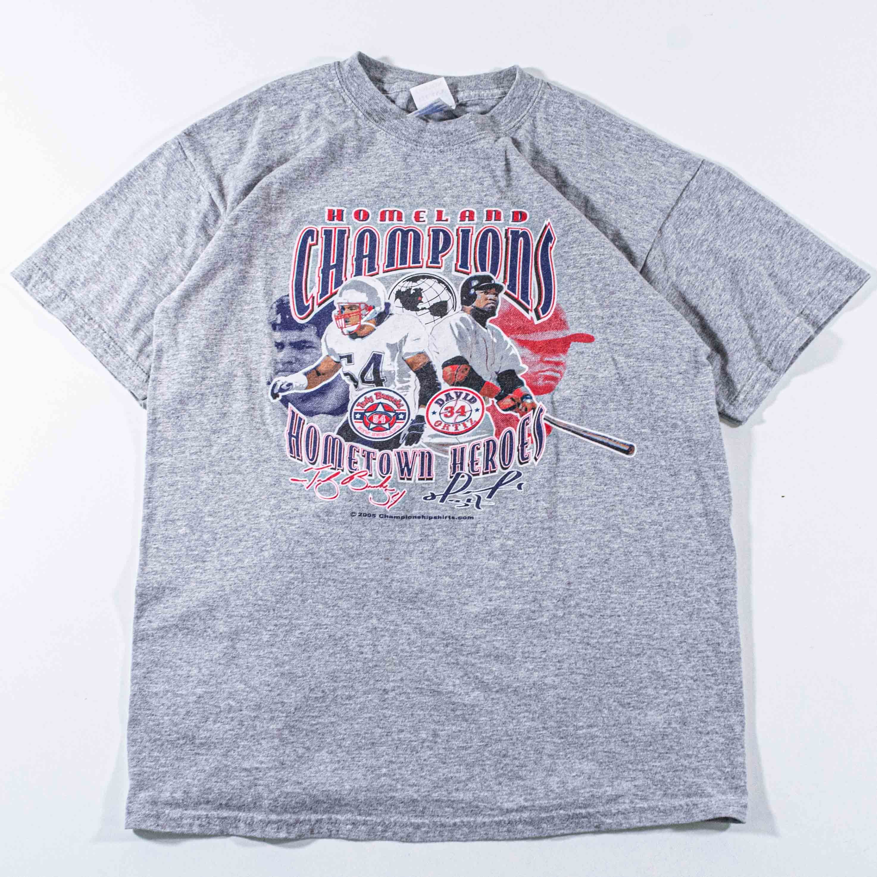 Vintage Tedy Bruschi David Ortiz Shirt Boston Hometown Heroes 2005 Size US M / EU 48-50 / 2 - 1 Thumbnail