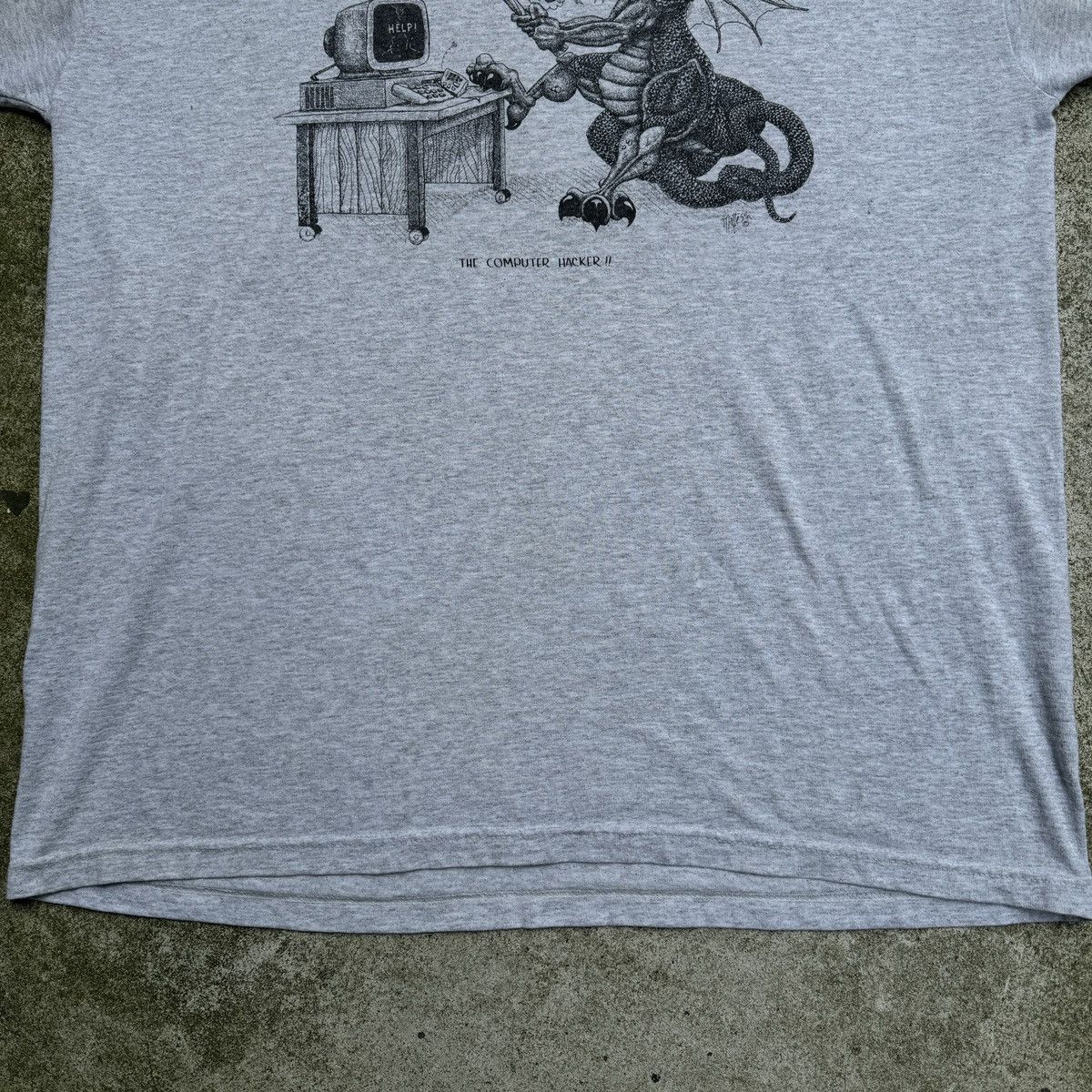 Vintage The Computer Hacker Dragon Faded Art Tee Size US XL / EU 56 / 4 - 9 Thumbnail