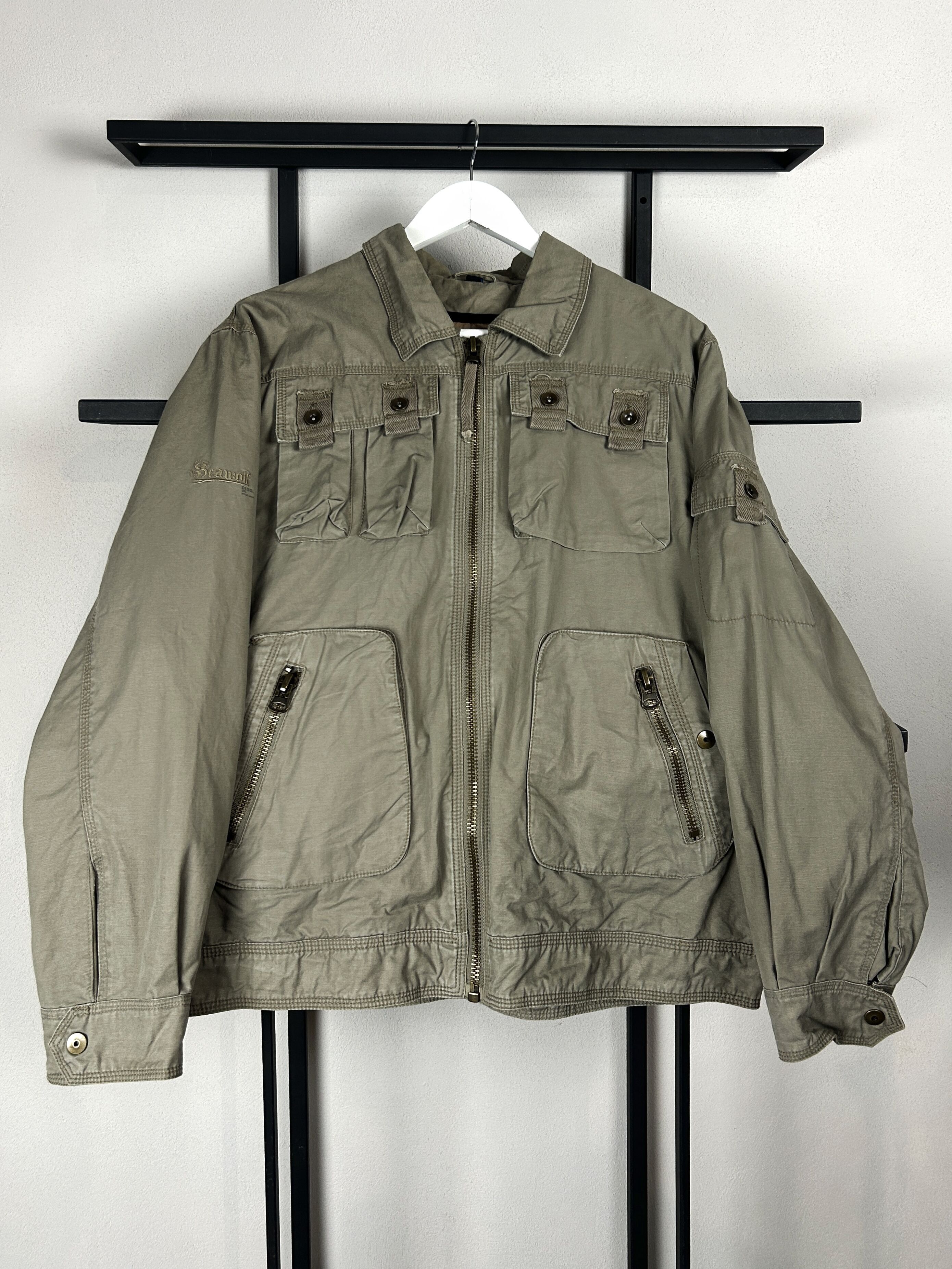 Japanese Brand VTG Safari Utility Jacket Military Field Zip Workwear Style Size US M / EU 48-50 / 2 - 1 Thumbnail
