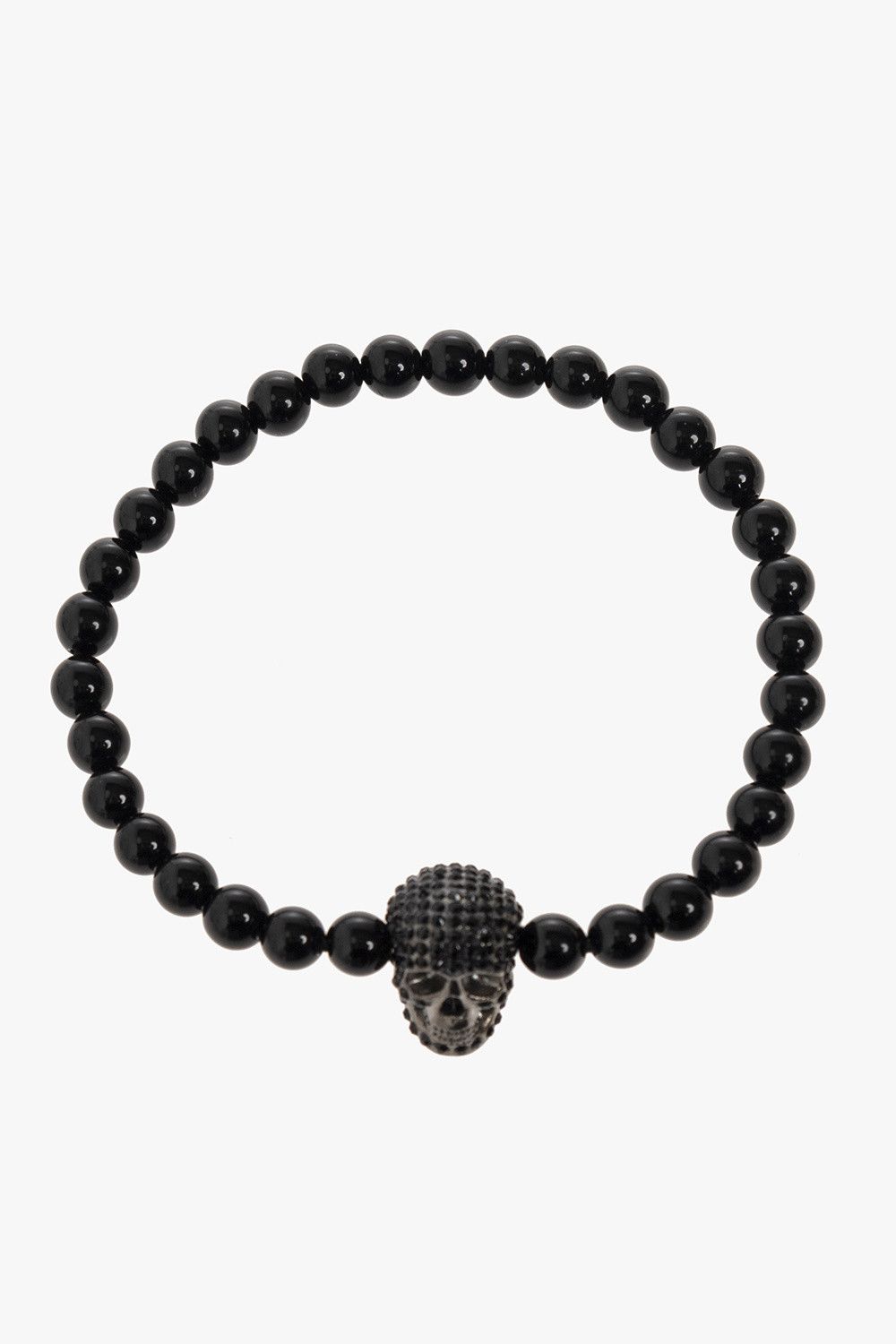 ALEXANDER MCQUEEN black Pave crystalized skull bracelet q