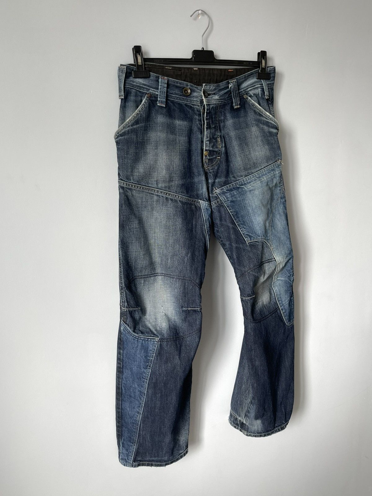 G-Star G-Star Raw Patchwork Double Knee Faded Denim Y2k Jeans Size US 33 - 5 Thumbnail
