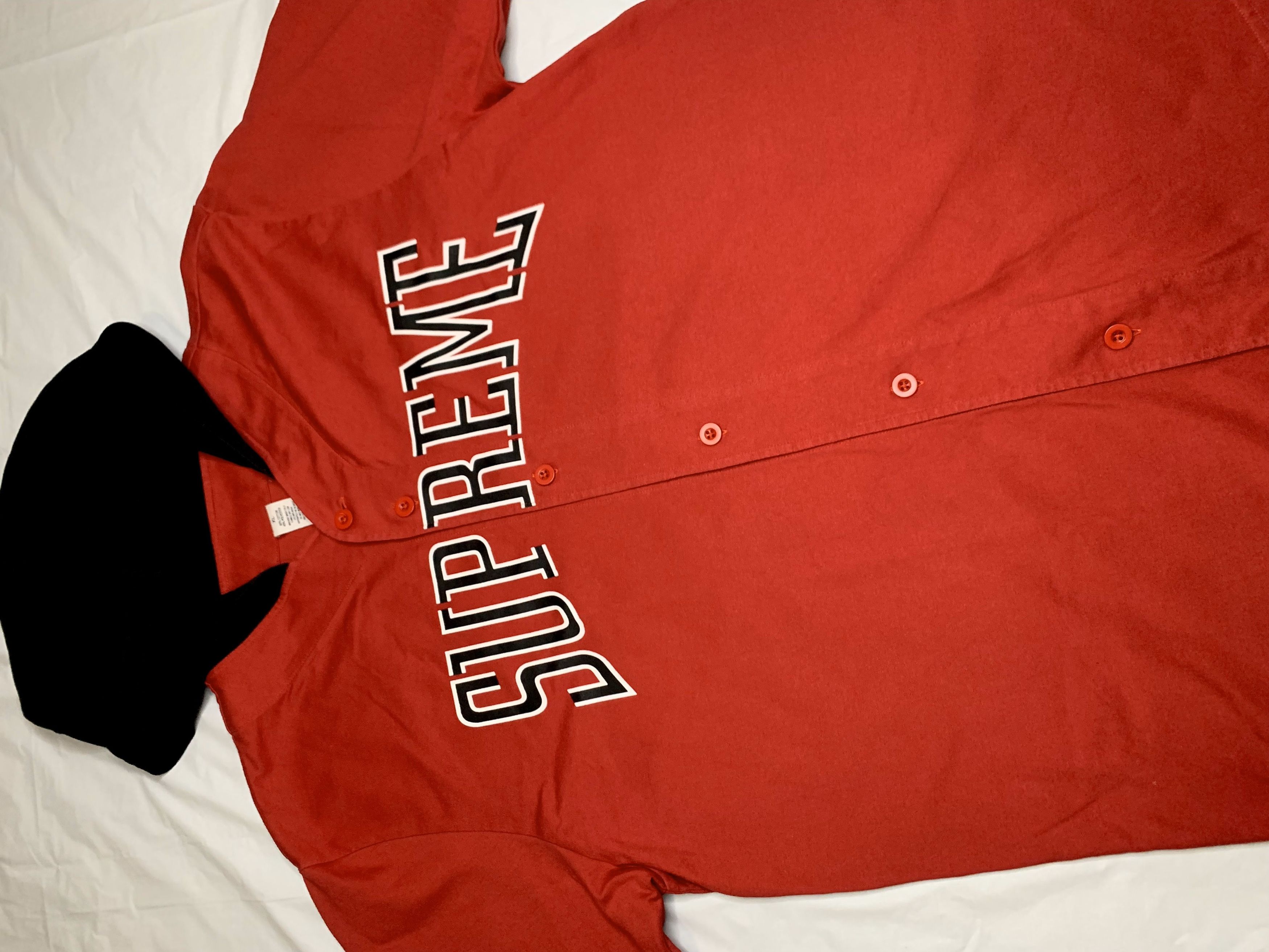 Image of Supreme Ss16 Hooded Baseball Top in Red, Men's (Size XL)