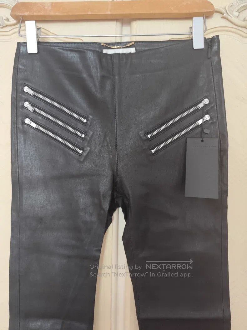 Saint Laurent Paris Saint Laurent Paris size F38 Zipper Women's Slim Leg Leathe Size 23" - 3 Thumbnail