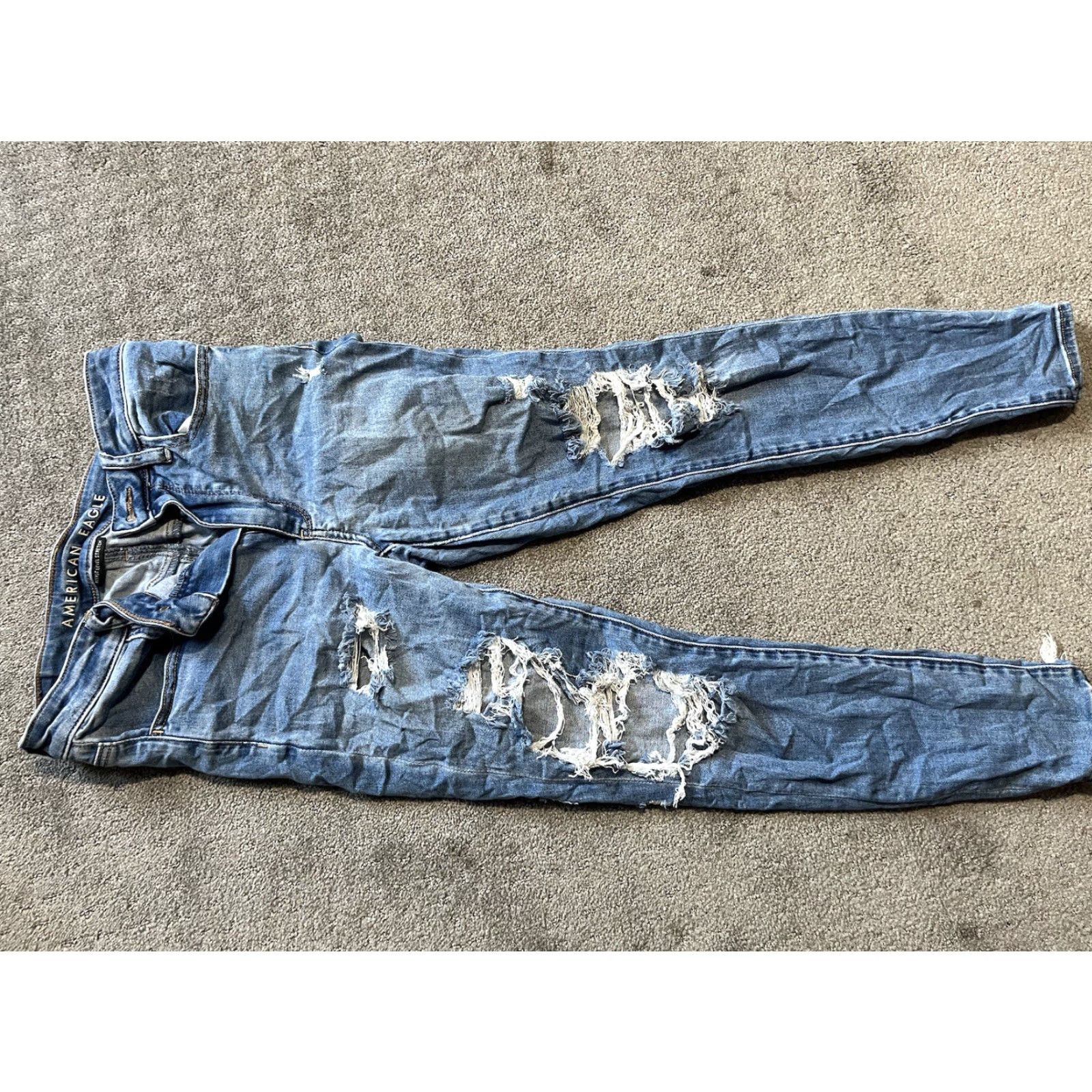 American Eagle Outfitters American Eagle Womens Jegging 6 Short Super Stretch High Rise Destroyed Size 28" / US 6 / IT 42 - 5 Thumbnail
