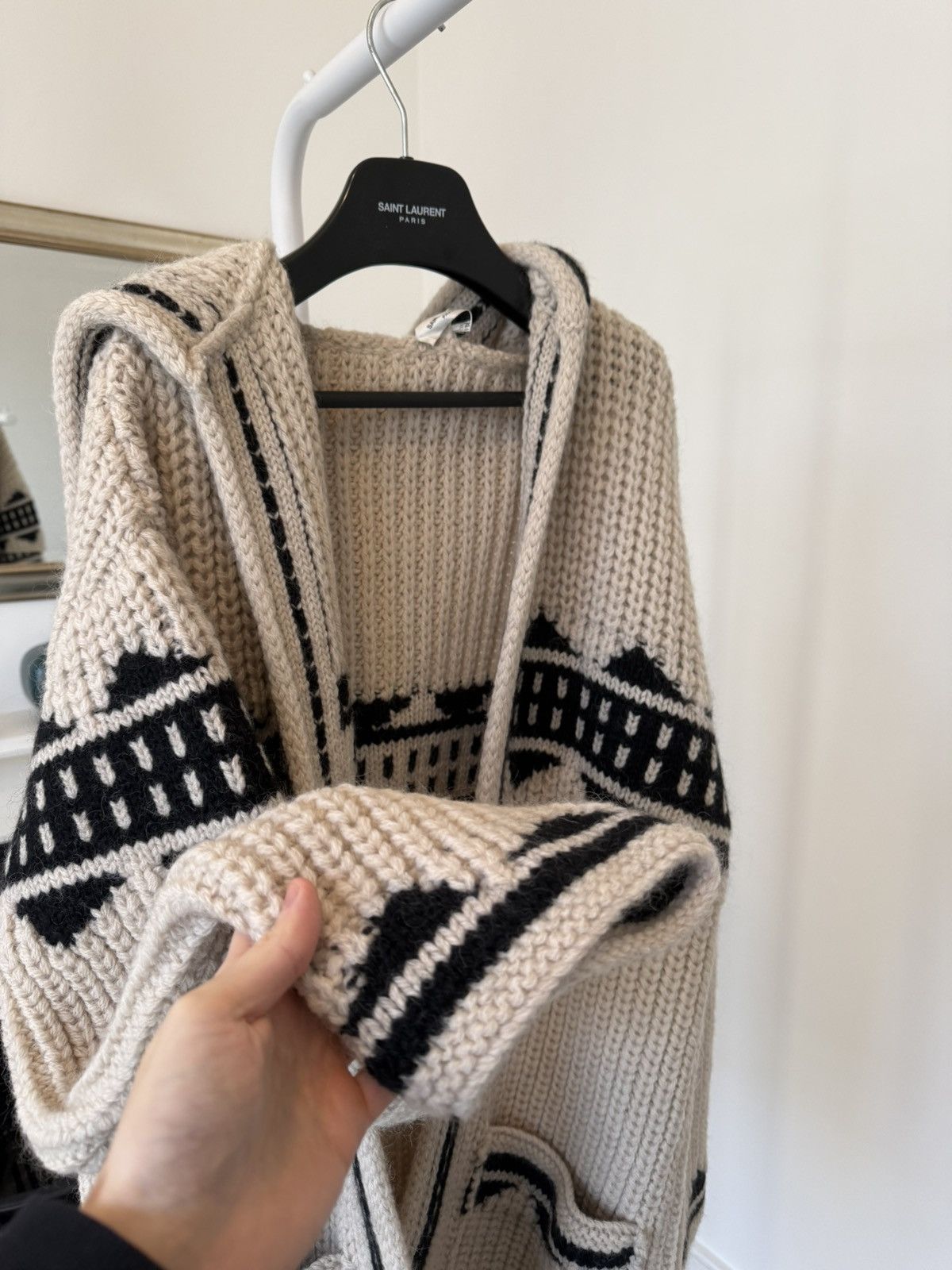 Saint Laurent Paris FW21 Saint Laurent Baja Hooded Cardigan Jacquard Size US M / EU 48-50 / 2 - 6 Thumbnail