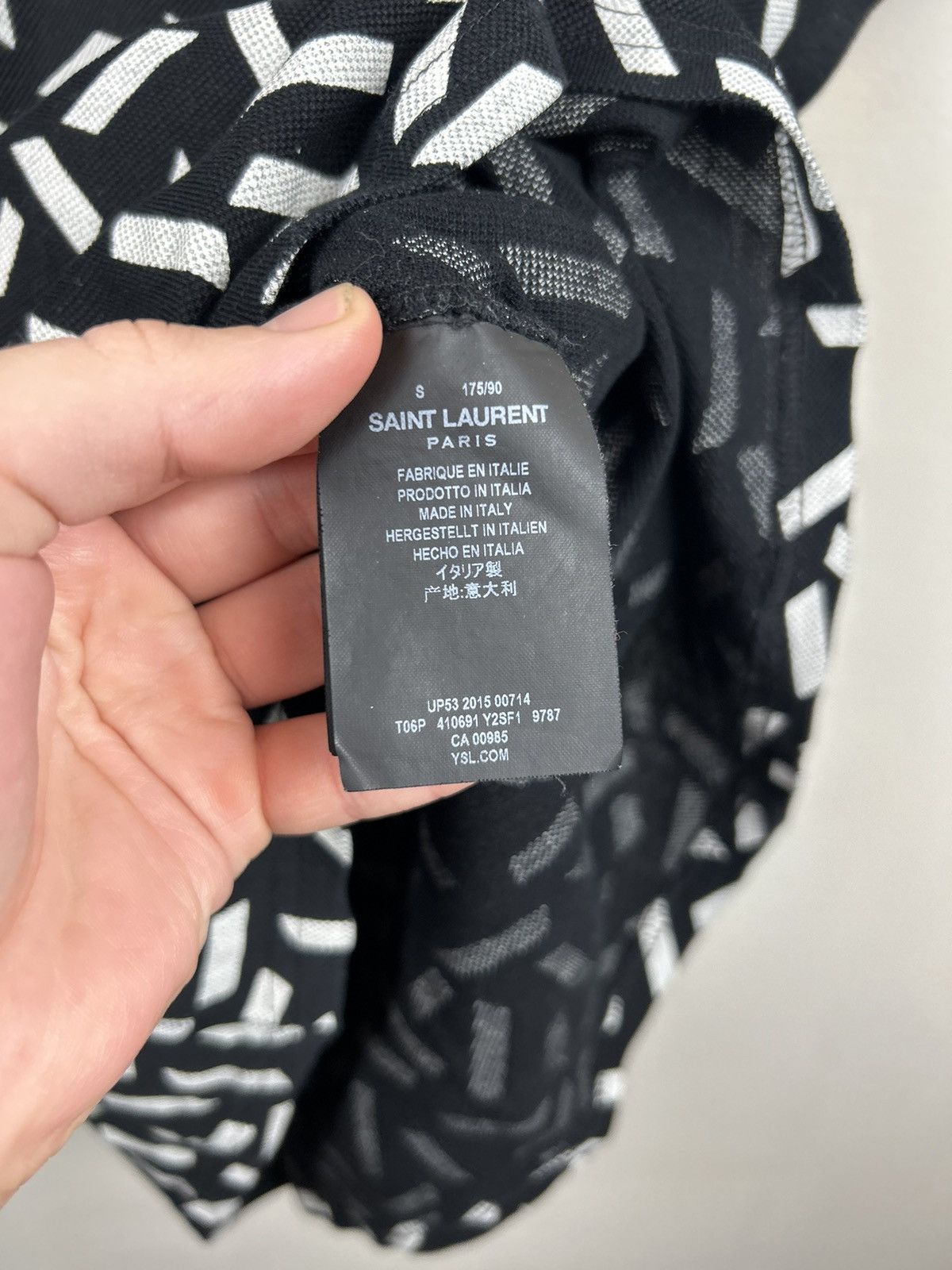 Saint Laurent Paris Saint Laurent Paris Geometric Polo Shirt YSL Size US S / EU 44-46 / 1 - 8 Thumbnail
