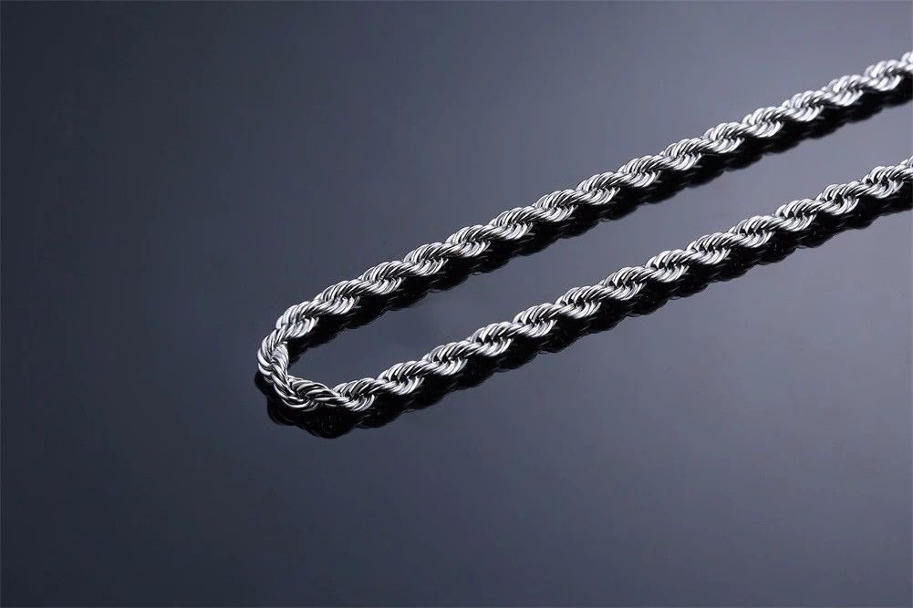 Jewelry × Vintage Men Ropes Long Necklace Stainless Steel Size ONE SIZE - 6 Thumbnail